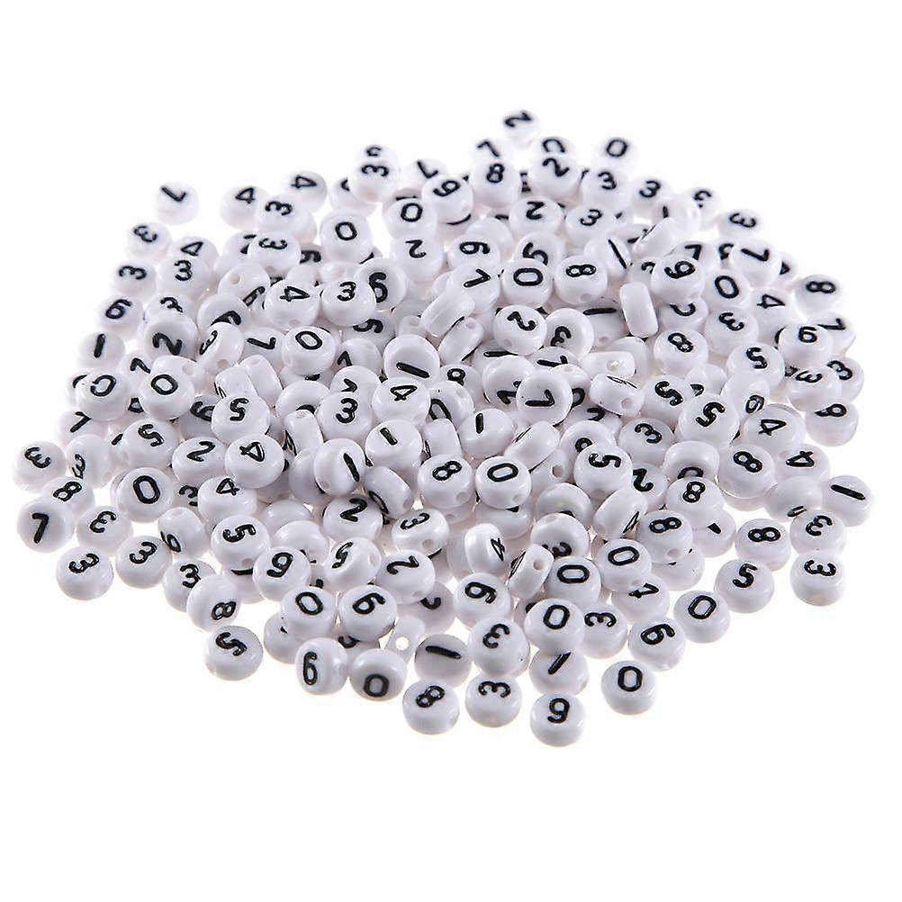 100pcs Stylish Number Beads for DIY Bracelets & Keychains – Versatile Acrylic Spacer Beads for Creative Jewelry Crafts & Handmade Accessories
