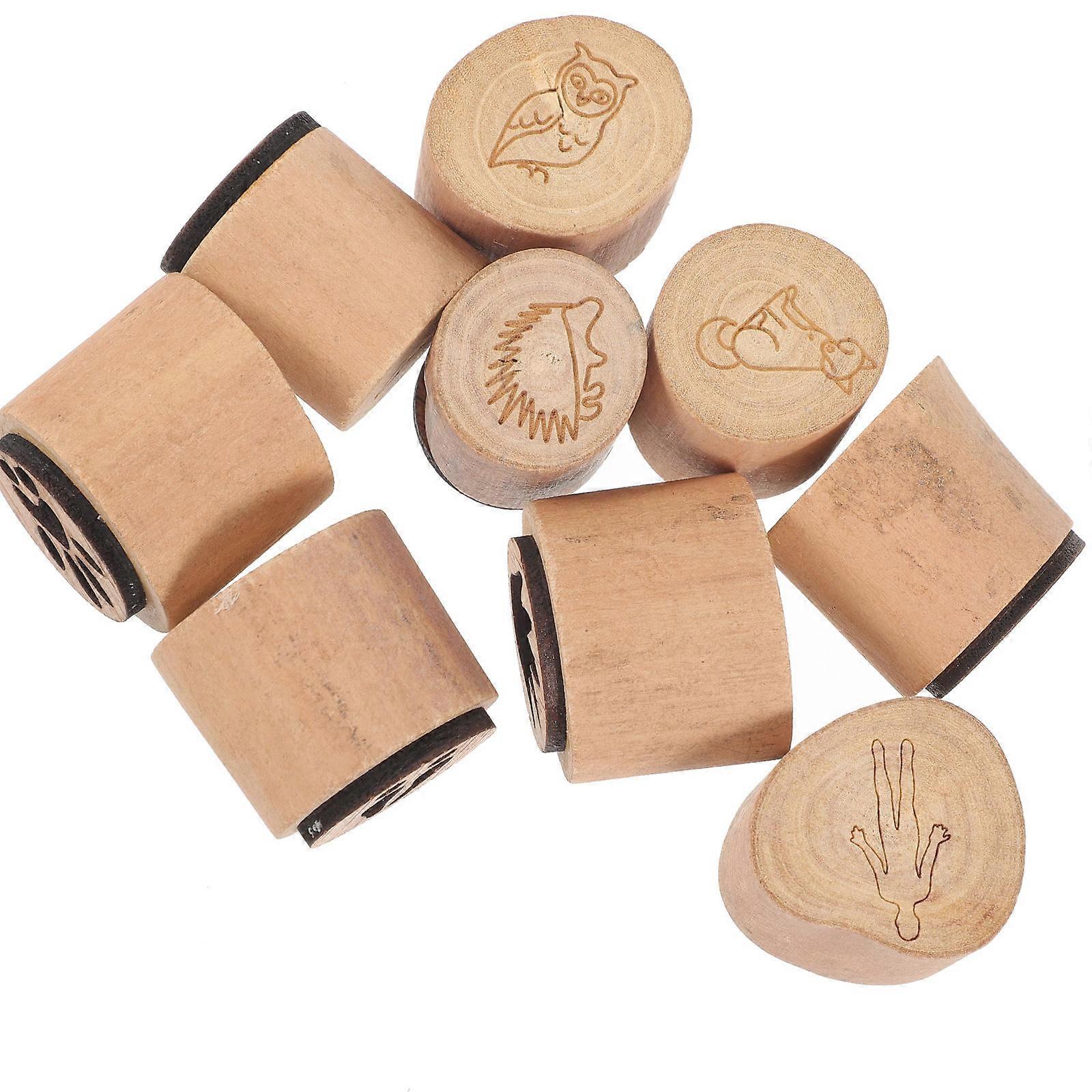Retro Wooden Animal Footprint Stamps – Compact DIY Craft Stamp for Making, Decoration, Handwork, Scrapbooking, Outdoor and Stationery Use