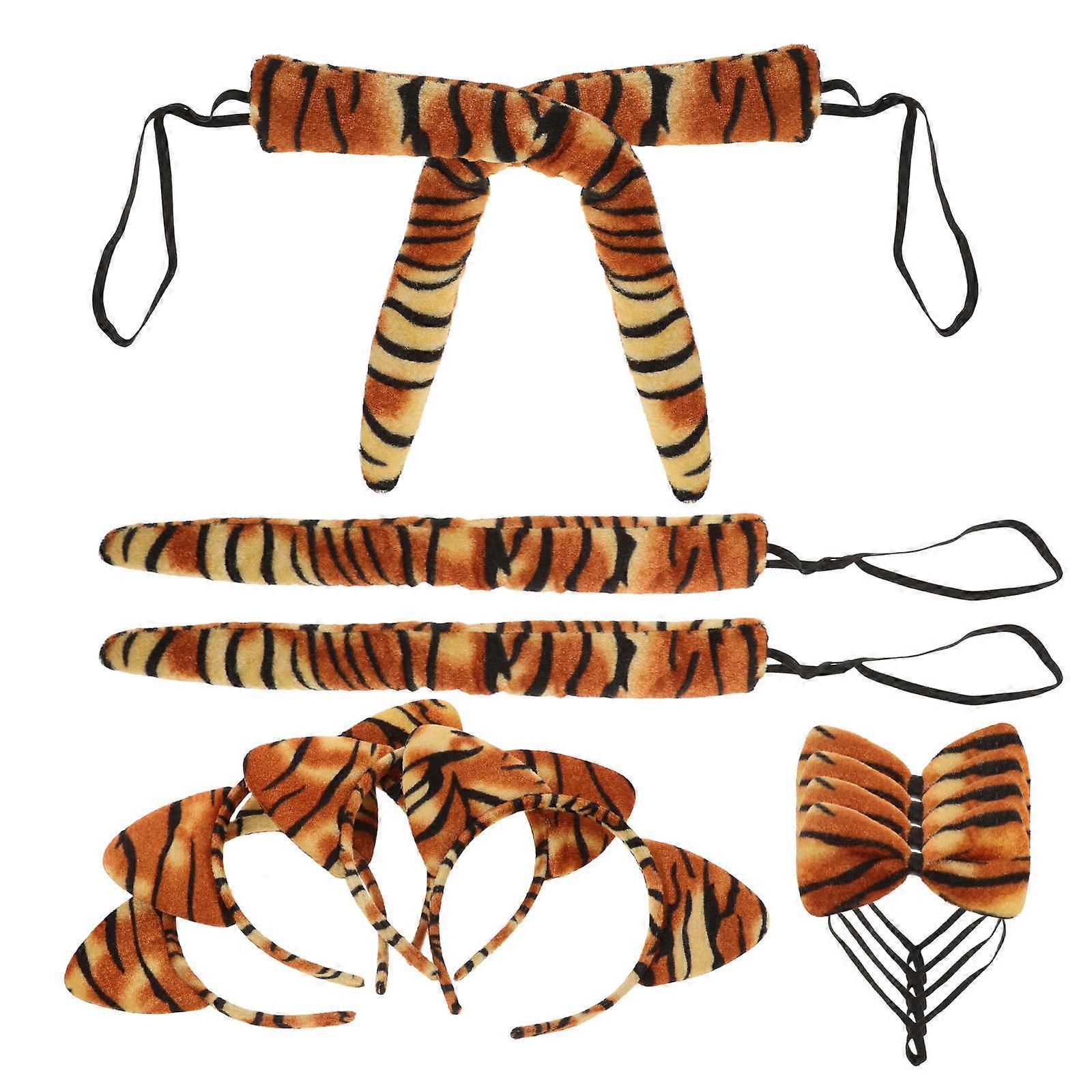 Tiger Ear Hair Hoops Costume Accessory for 4Sets Performance Dancing