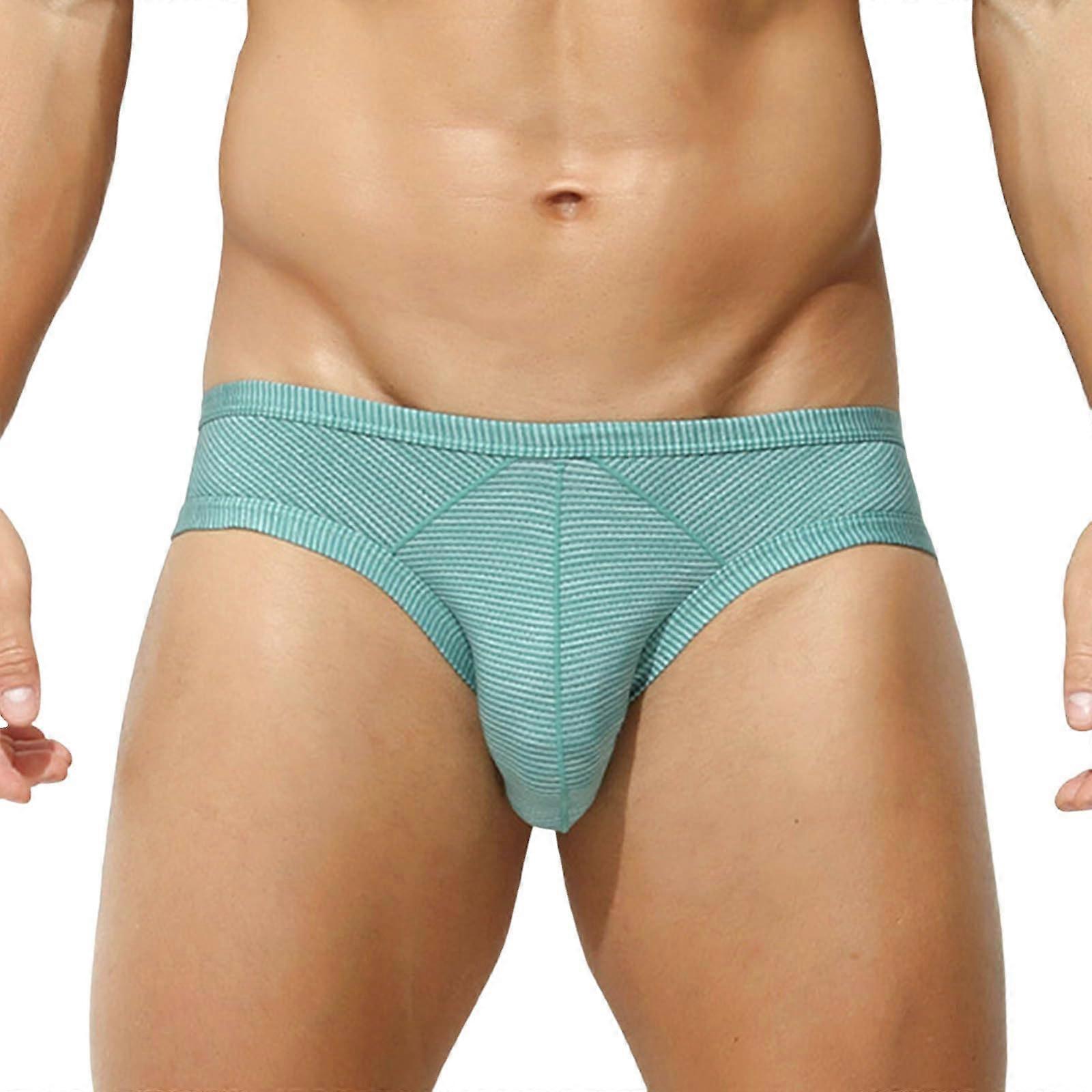 Men's Underwear Low Rise Thin Stretchy Everyday Wear Outdoor Hiking Casual Solid Green Size M G-String