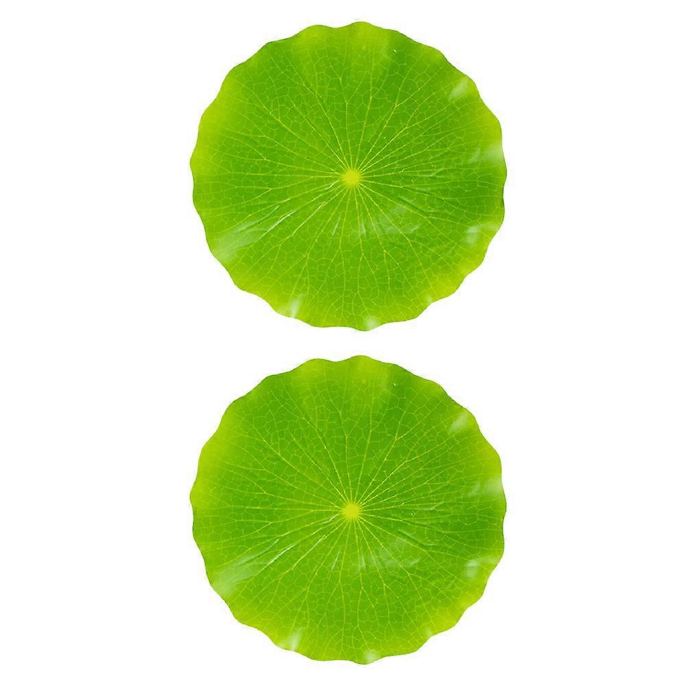 Artificial Leaf Placemat Lotus Leaf Shape Plastic Snack Mats 2Pcs