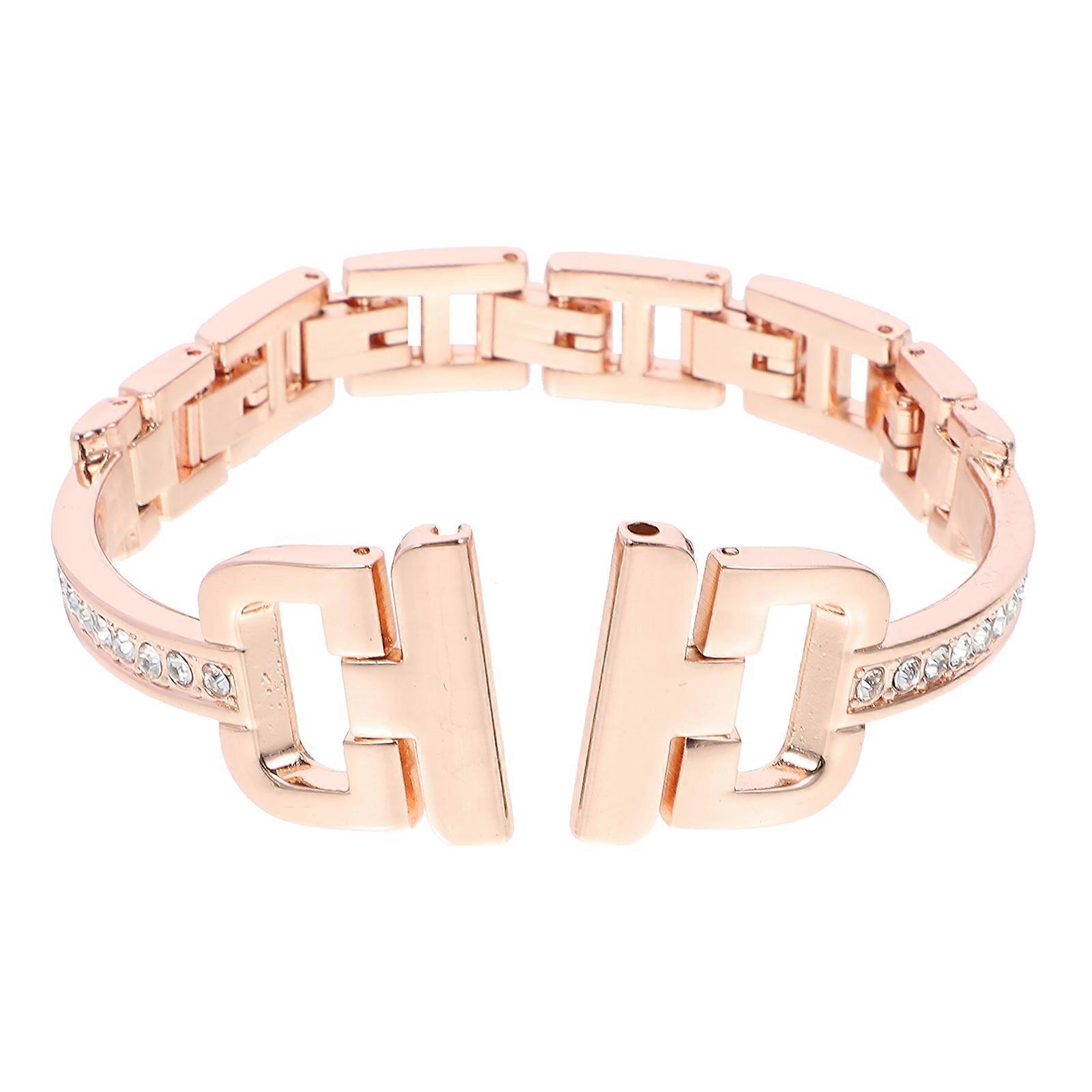 Golden Zinc Alloy Diamond Watch Strap for Smart Watch Unique Stylish Design Luxury Ladies Wristband
