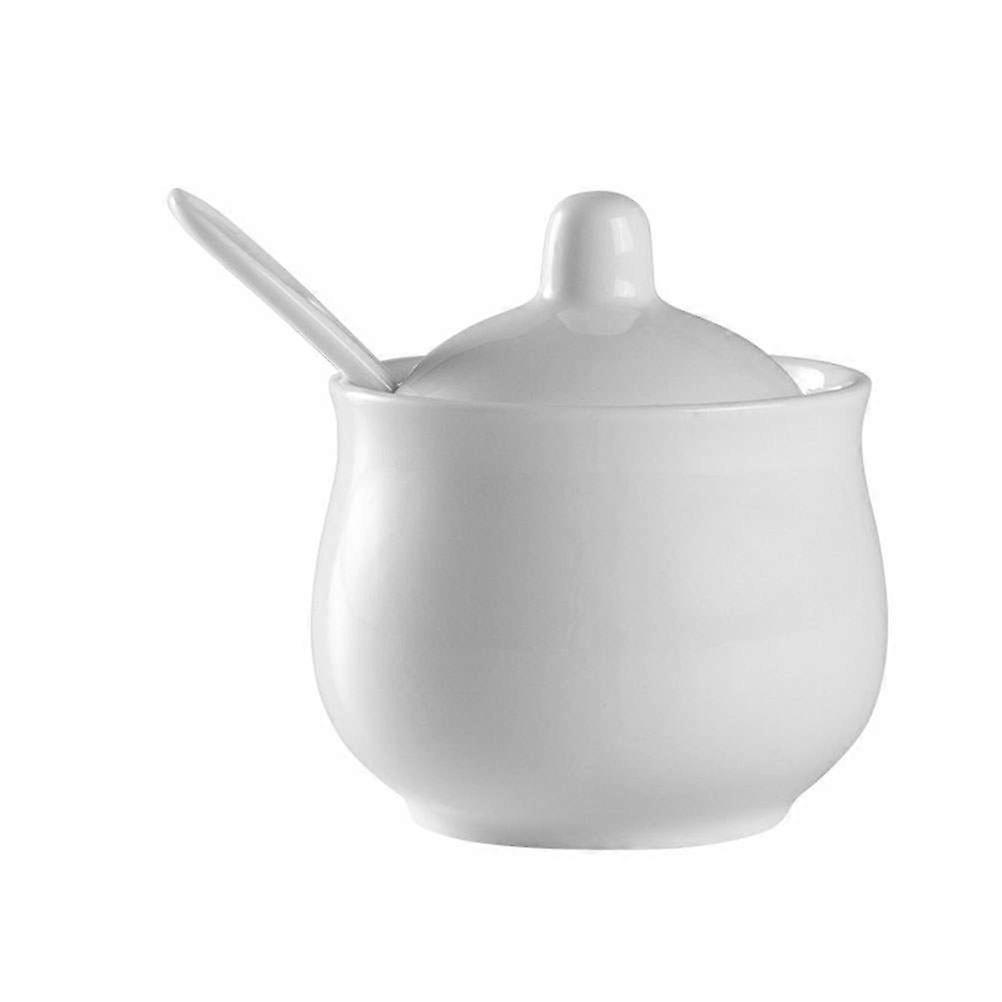 White Ceramic Seasoning Jar Set for Kitchen Salt and Pepper Storage Practical Gift