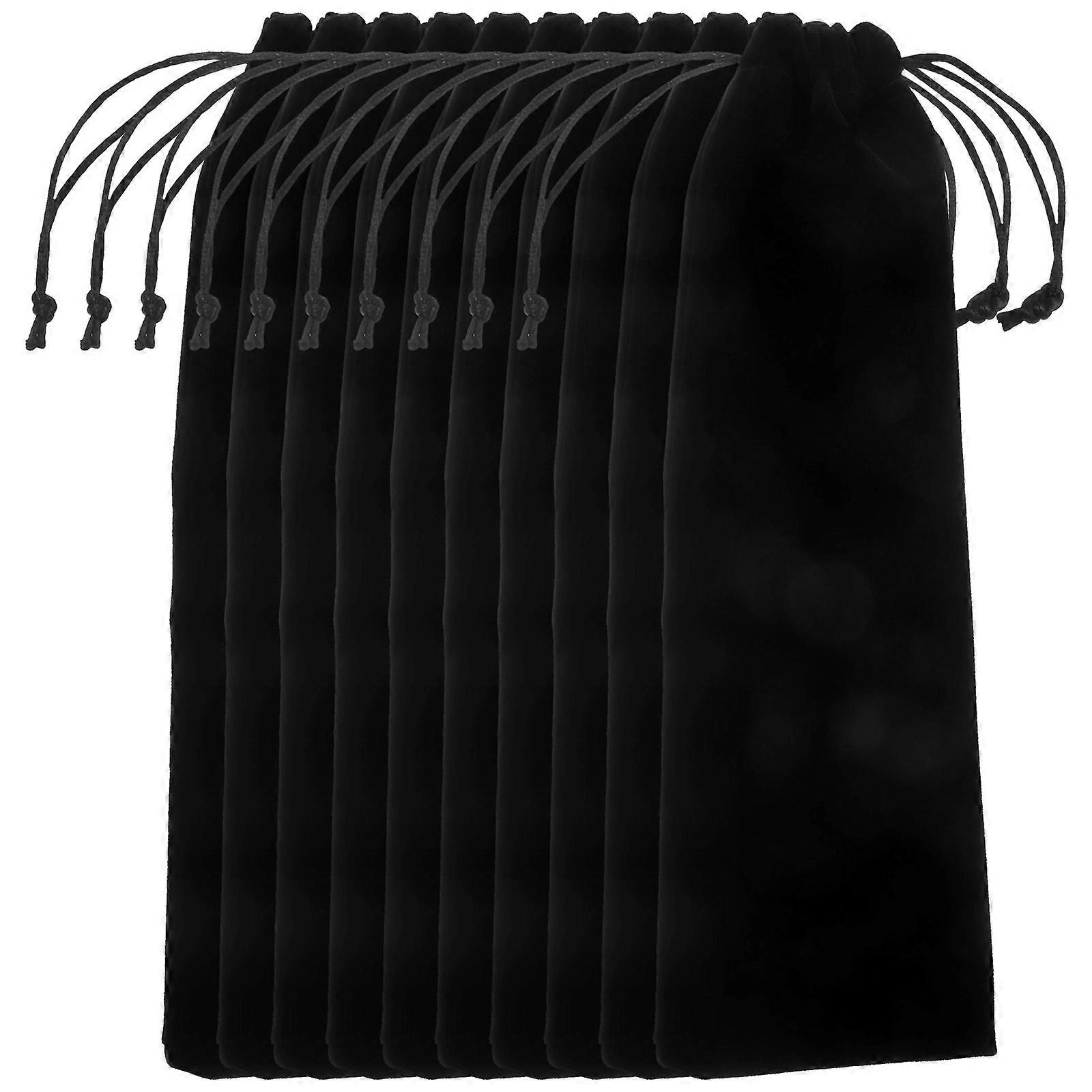 10pcs Set with Drinking Straws Fork Spoon Drawstring Pouches