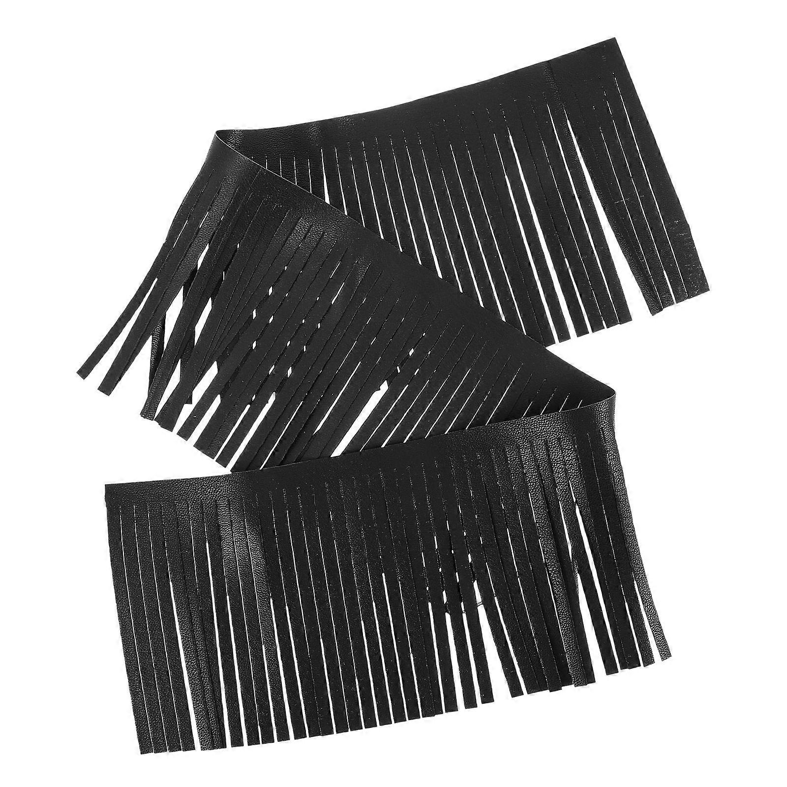 Black Waist Tassel for Dance Costume Accessories with PU Material Perfect for Stage Performance and