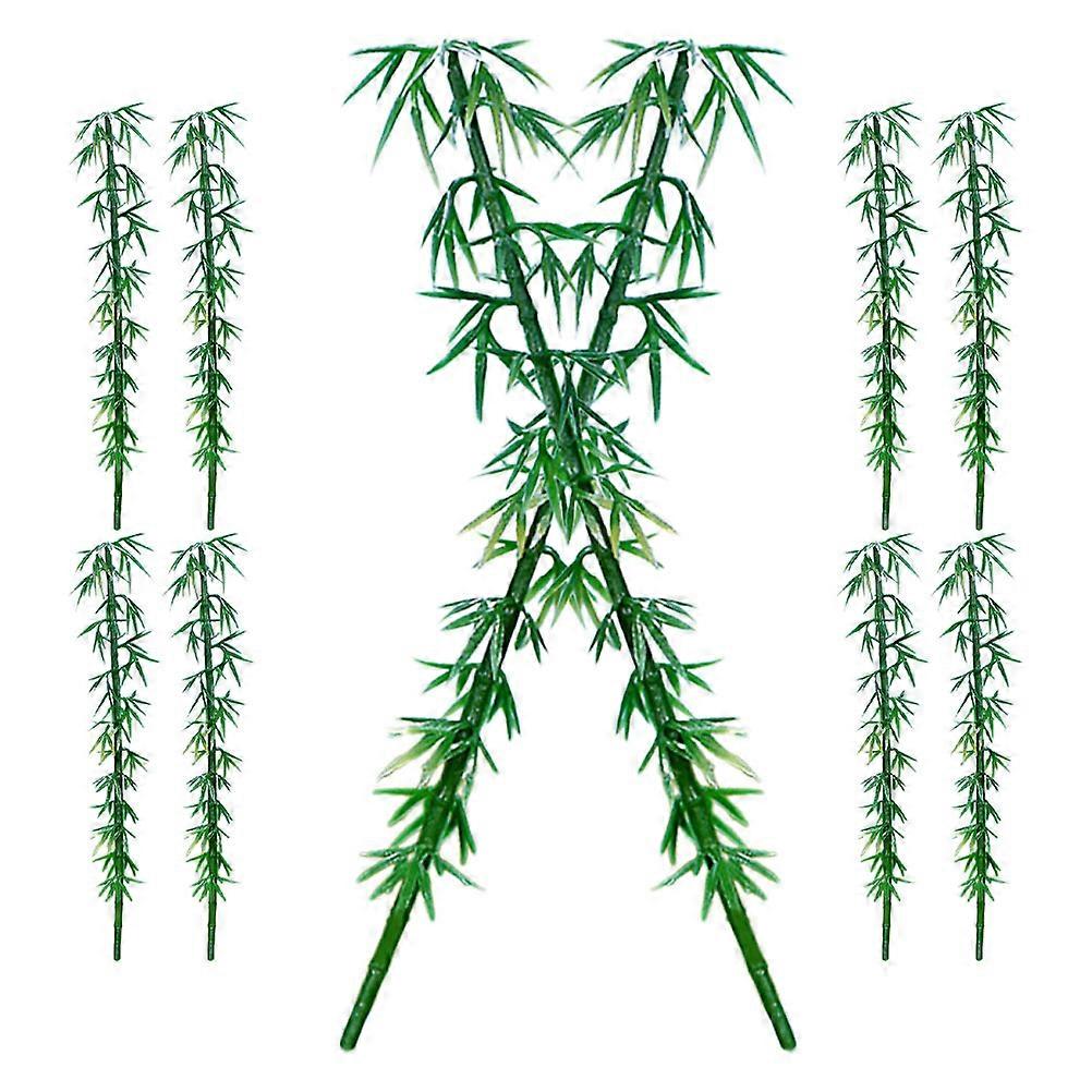 Masteelf 10Pcs Mini Bamboo Style Trees Model Plants Micro Landscape Accessories 10cm