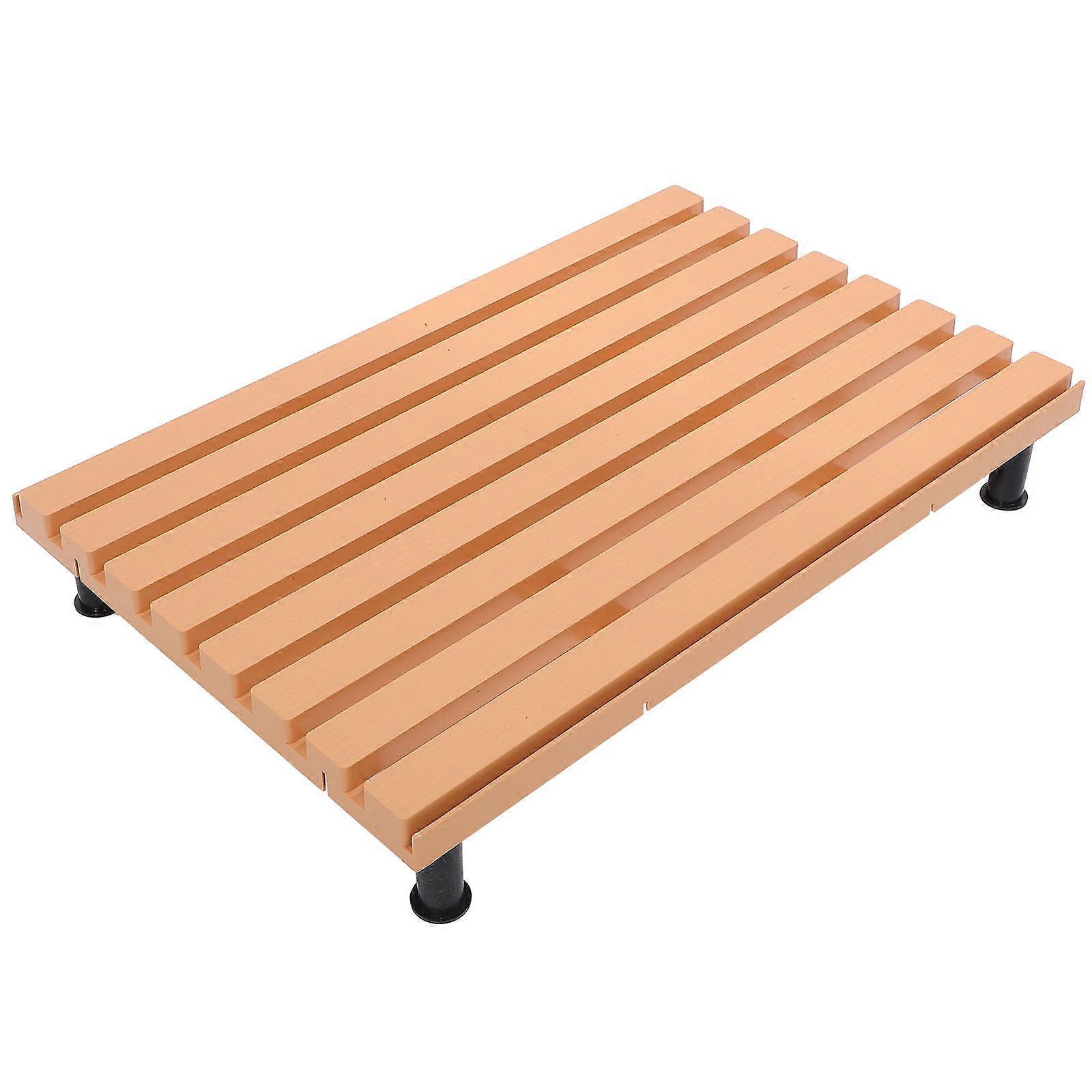 Khaki Plastic Food Display Pallets with Support Legs for Supermarkets and Home Use 24.0 x 12.0 Inches