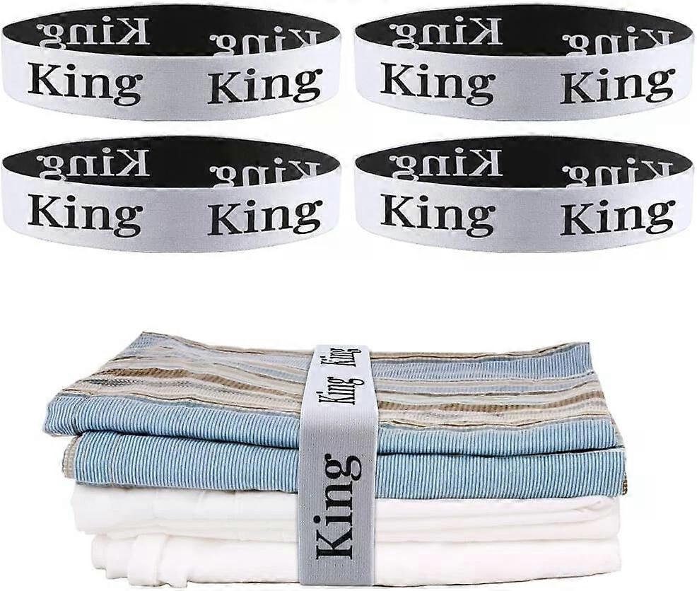 Bed Sheet Organizer Bands, 4pcs Elastic Bedding Strap Bands for Linen Closet Storage