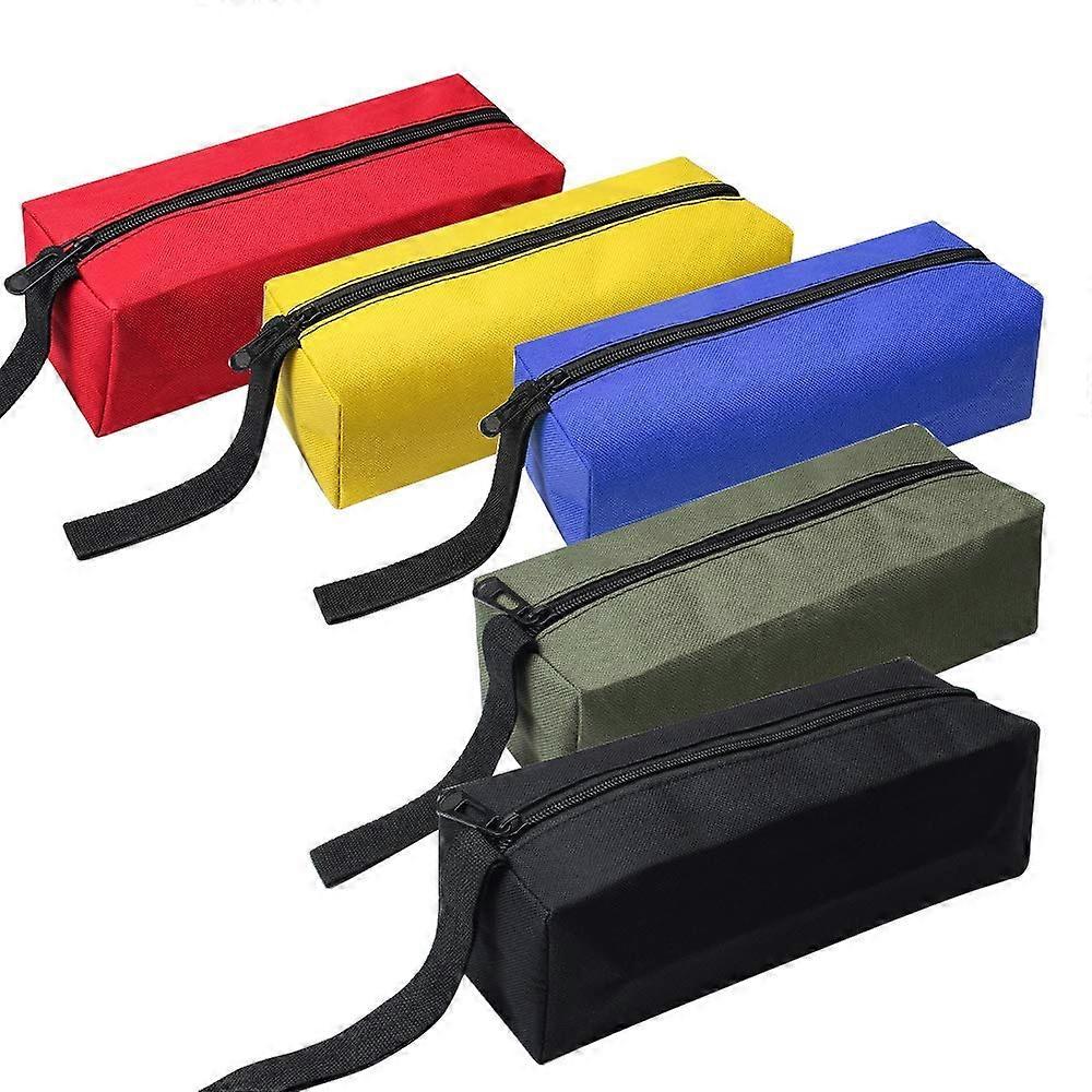 Tool Bag Small Waterproof Zip Canvas Organizer, Heavy-Duty Multi-Purpose Pouch For Screws And Nails, Pack Of 5, Size S