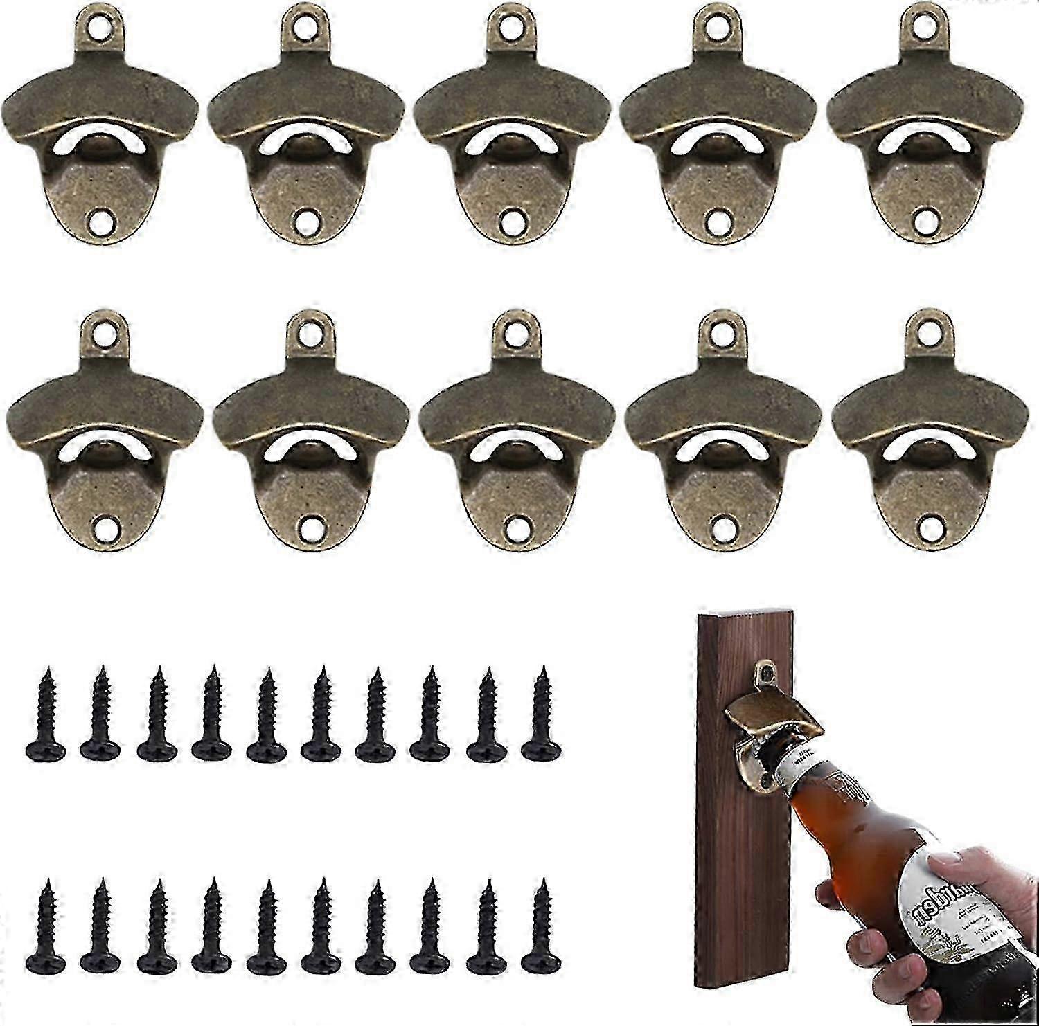 2025 Pack of 10 wall mounted bottle openers beer bottle openers