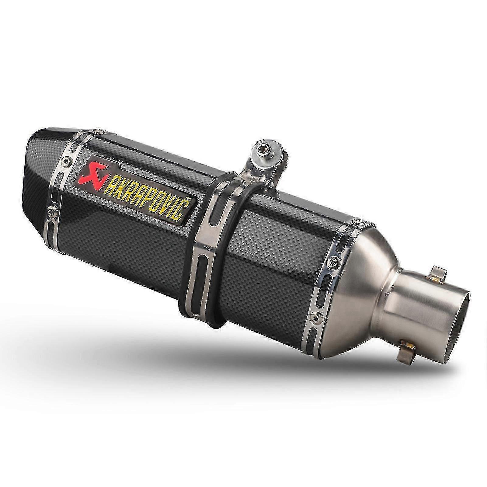 インレットオートバイ排気マフラーパイプスリップオンサイレンサーカーボンファイバースタイル-JC