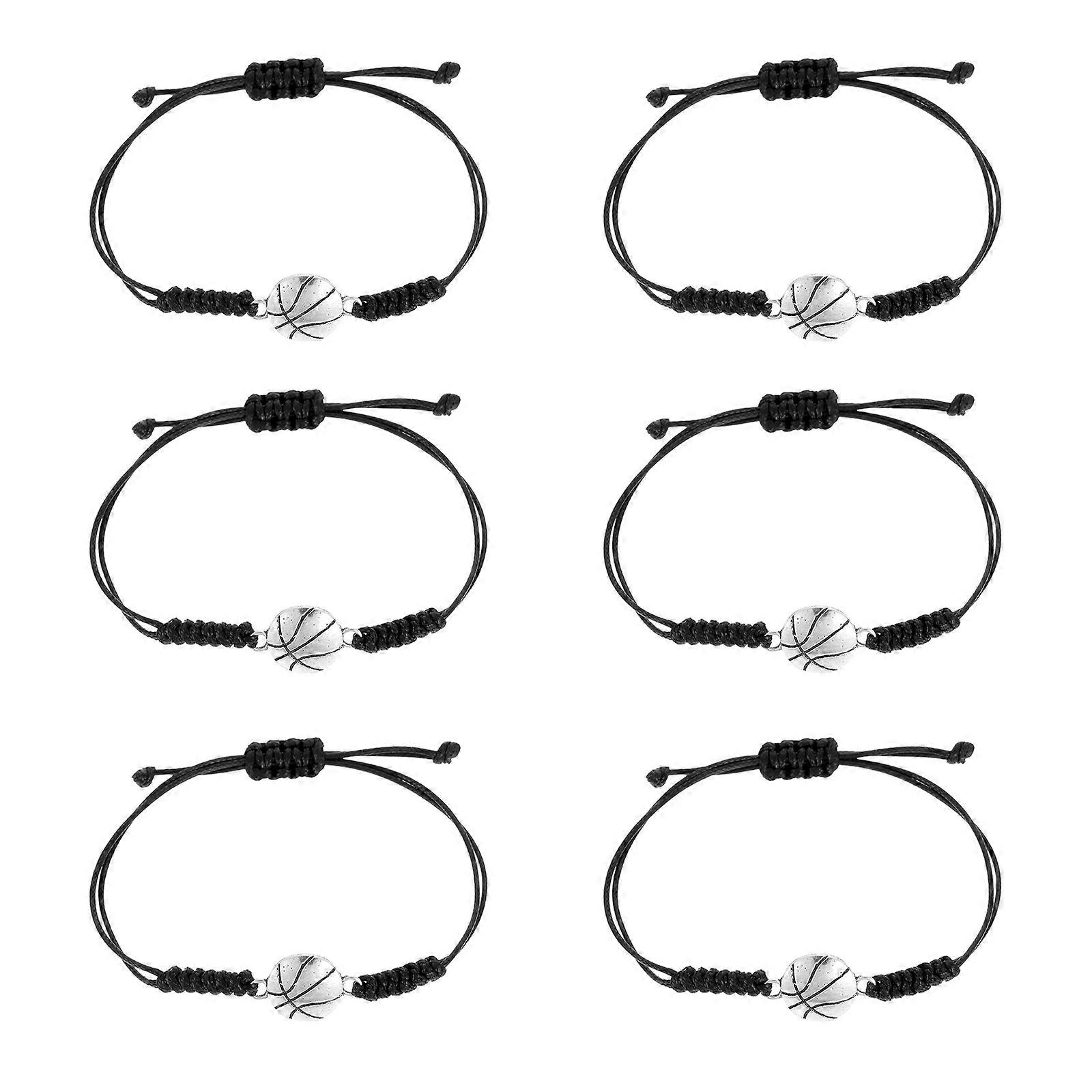 Decorative Bracelets 6Pcs For Players Festivals Black Elastic Design