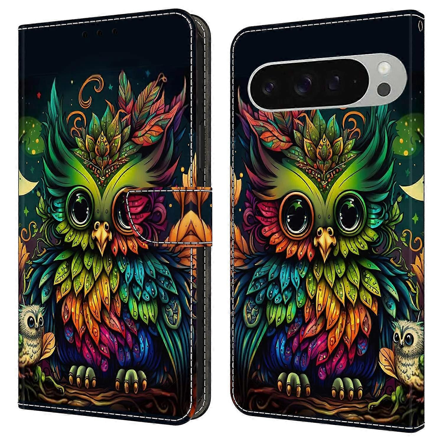 For Google Pixel 9/Google Pixel 9 Pro Case Pattern Printed Protective Cover TPU+PU Leather Flip