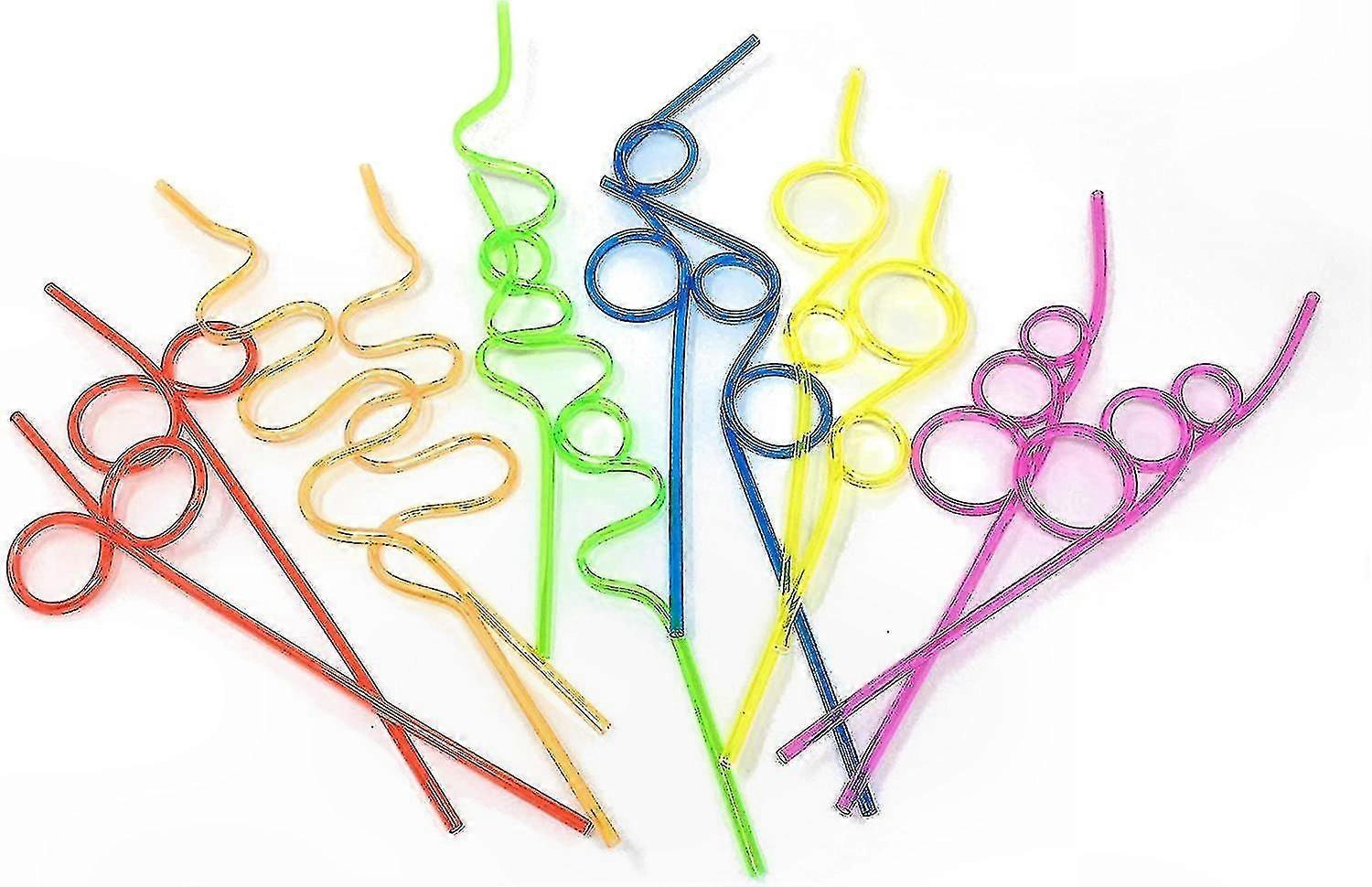 キッズパーティー用のカラフルなプラスチック製の回転ストローカーニバルイベントアクティビティ用の楽しいループデザインの再利用可能なドリンクアクセサリー