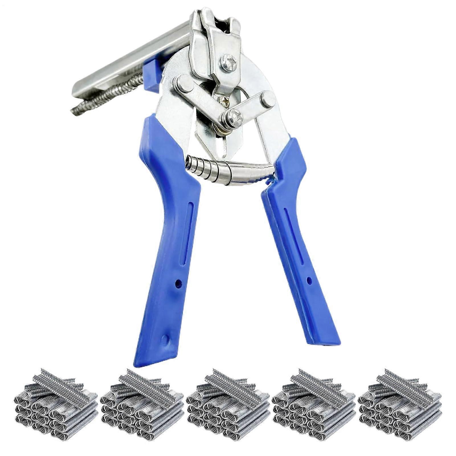 Hog Ring Clips and Pliers - Type M Multi-Functional Zipper Tool for Fencing, Upholstery, Automotive, and Panel Projects