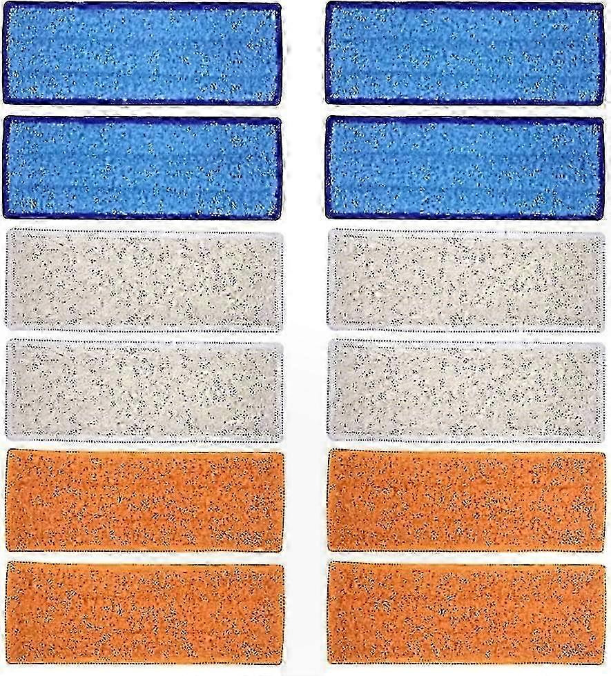 Replacement Mopping Pads for Braava Jet 200 Series - 12 Washable Cloths, 4 Wet, 4 Dry, 4 Damp