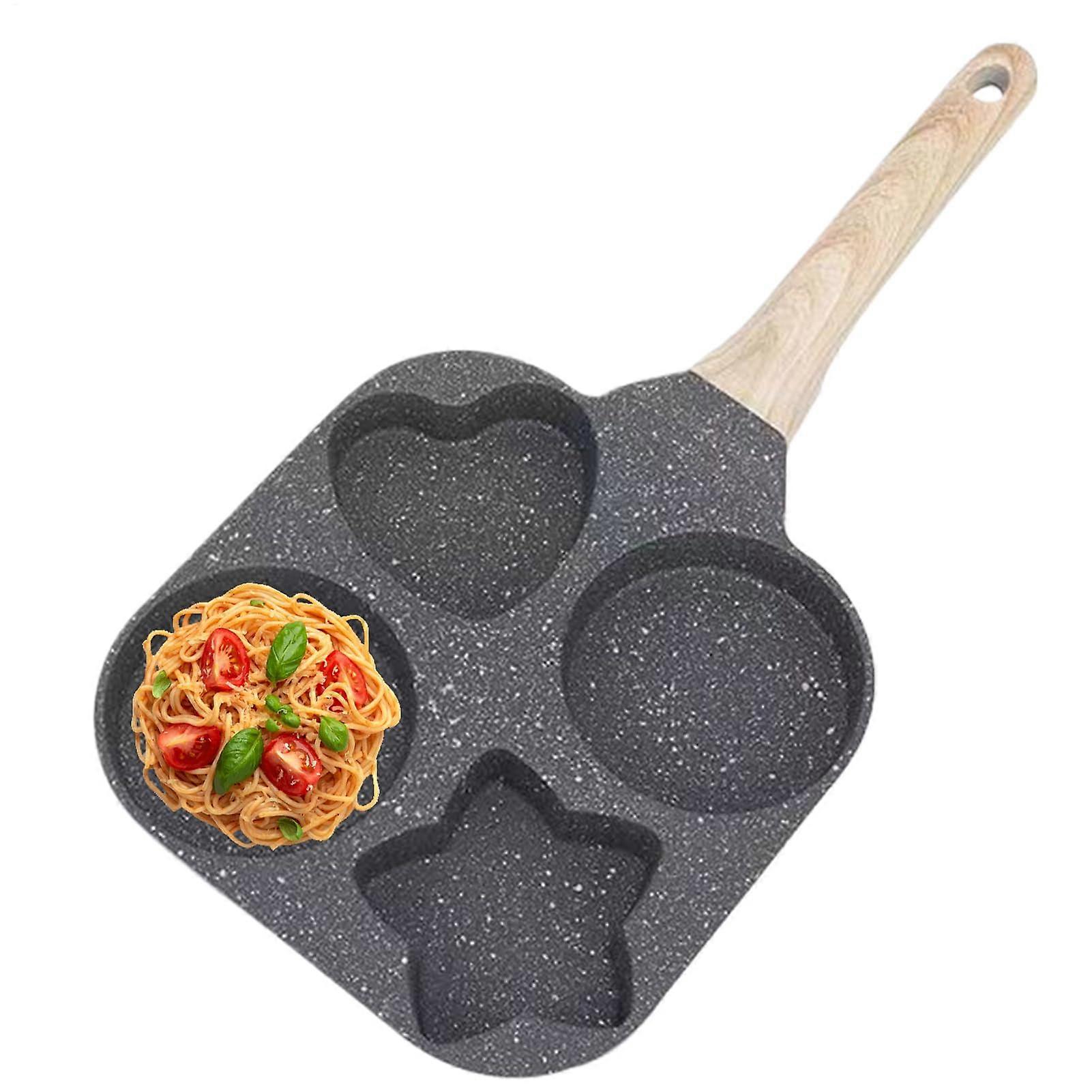 4 Egg Fry Pan  Black Color Nonstick Omelet Pan  Durabble Multifunctional Egg Mould, Reusable And Easy Clean Portable Kitchen Gadget Breakfast Tool