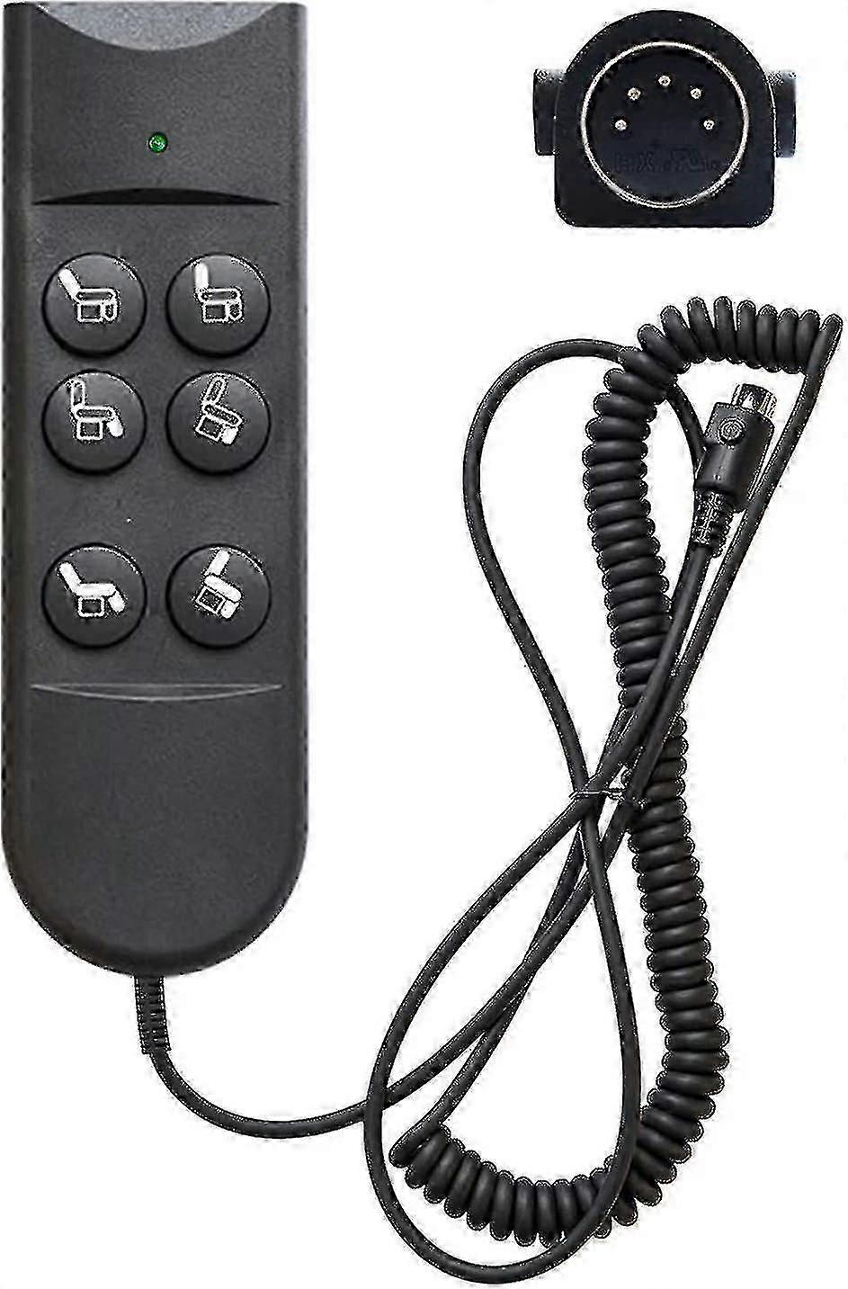 Remote Control with 6 Buttons for Power Recliner and 5-Pin Lift Chair Handset