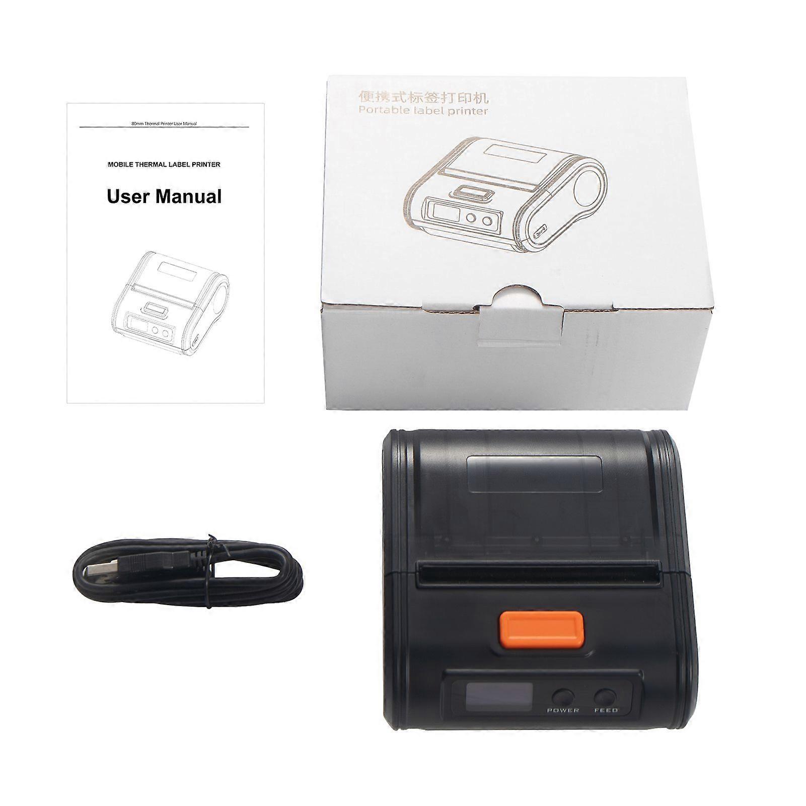 Portable Receipt Printer 80mm Mobile POS Direct Thermal Printer with BT+USB Use with APP Compatible with iOS Android Smartphone Adjustable Paper Width