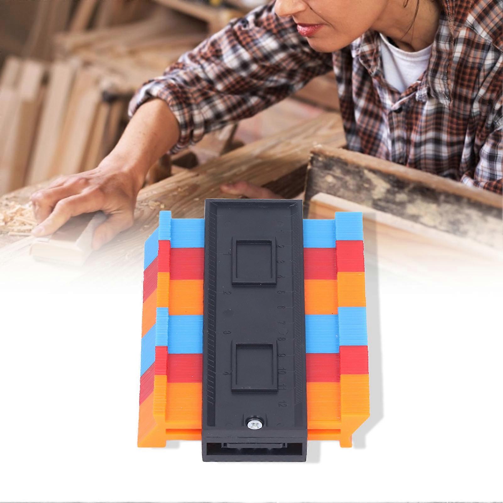 5in Contour Ruler Irregular Shape Tracing Template Red Blue Orange