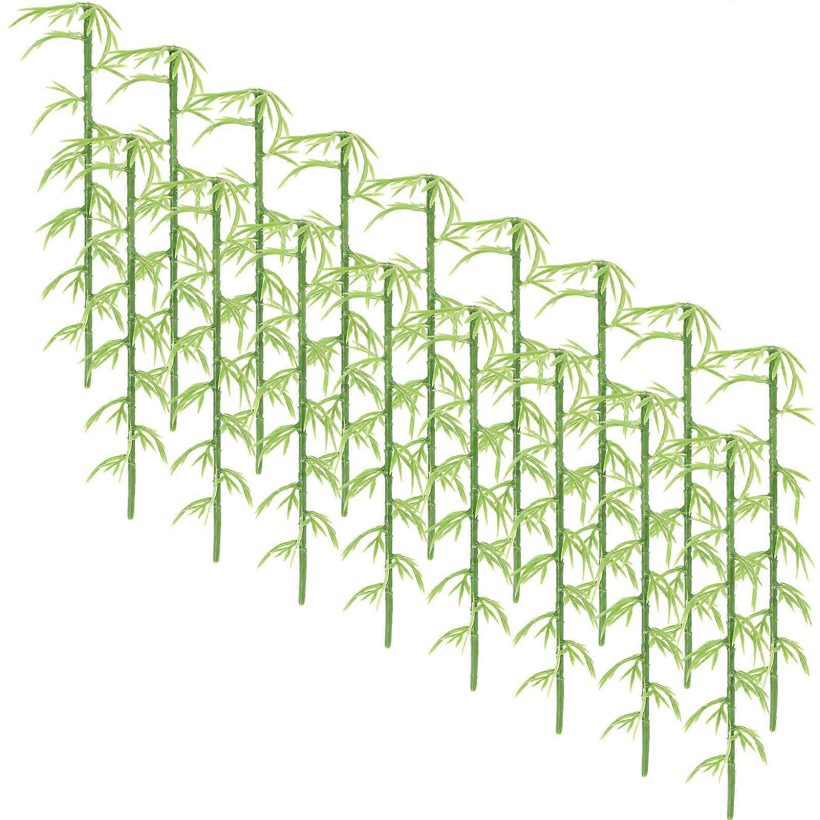 50pcs Bamboo Model Trees Mini Plastic Trees for Fairy Gardens, DIY Landscapes, Architectural Models & Sand Table Decor