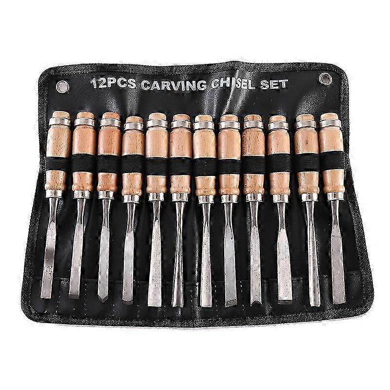 Wood Chisels Gouges Set 12 Pieces Carving Tools