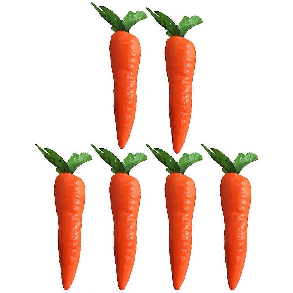 Faux Carrots Fake Vegetable Decoration Carrot Shape Home Kitchen Garden Foam Assorted Color Decoration 6Pcs