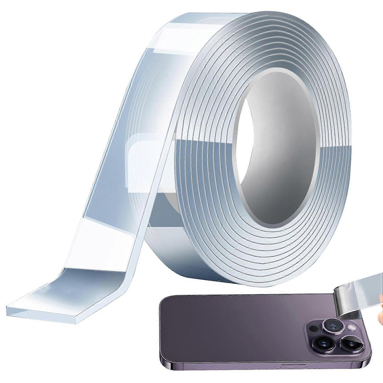 Double Sided Tape Heavy Duty, 5m Clear Multipurpose Removable Double Sided