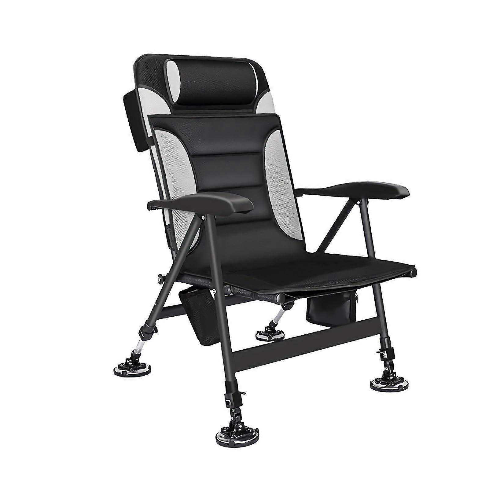 Fishing Chair Portable Folding Recliner With Adjustable Pillow And Removable Cushion Outdoor Fishing Chair Model A