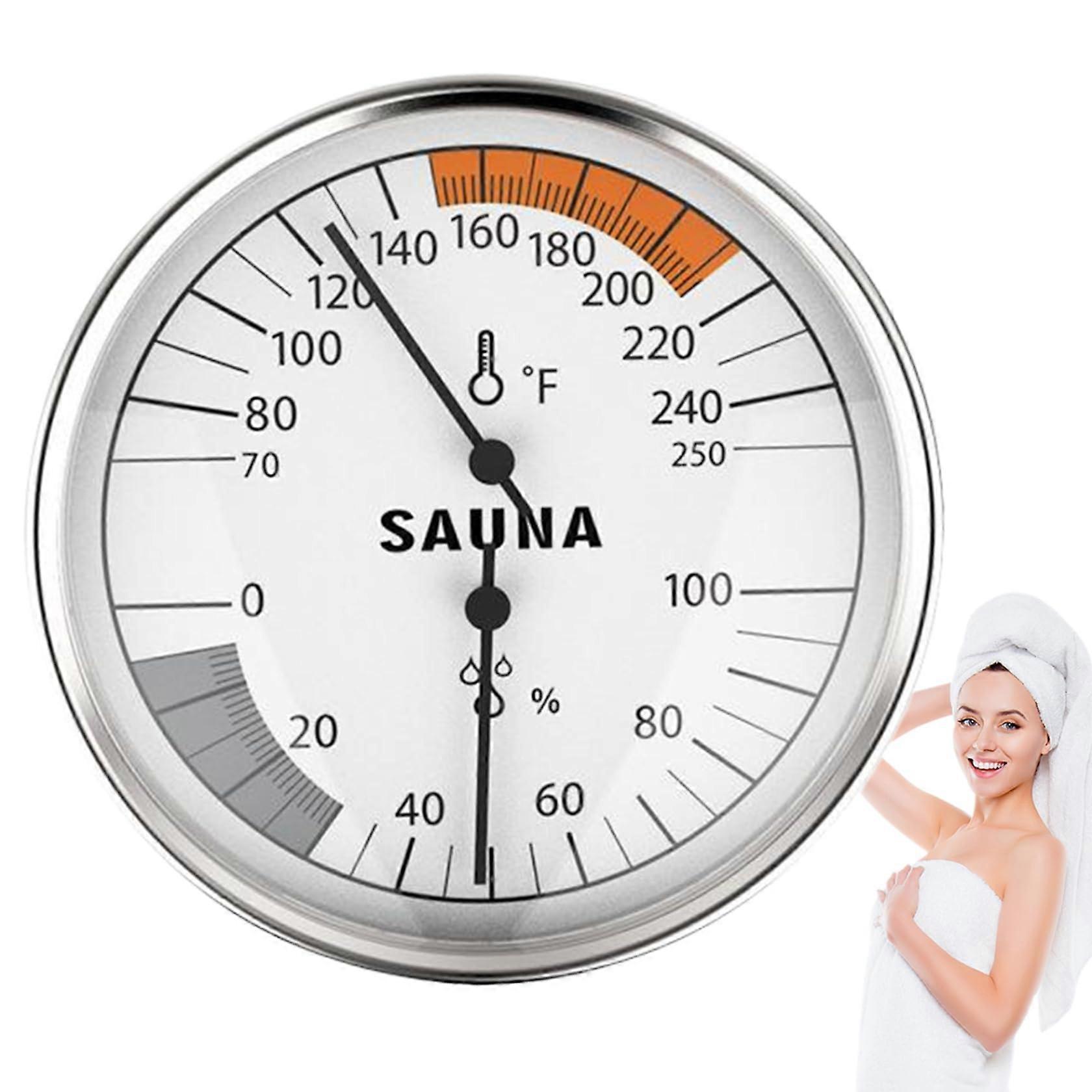 Sauna Thermometer And Hygrometer Portable Alloy, Digital Temperature And Humidity Gauge For Home Sauna Room