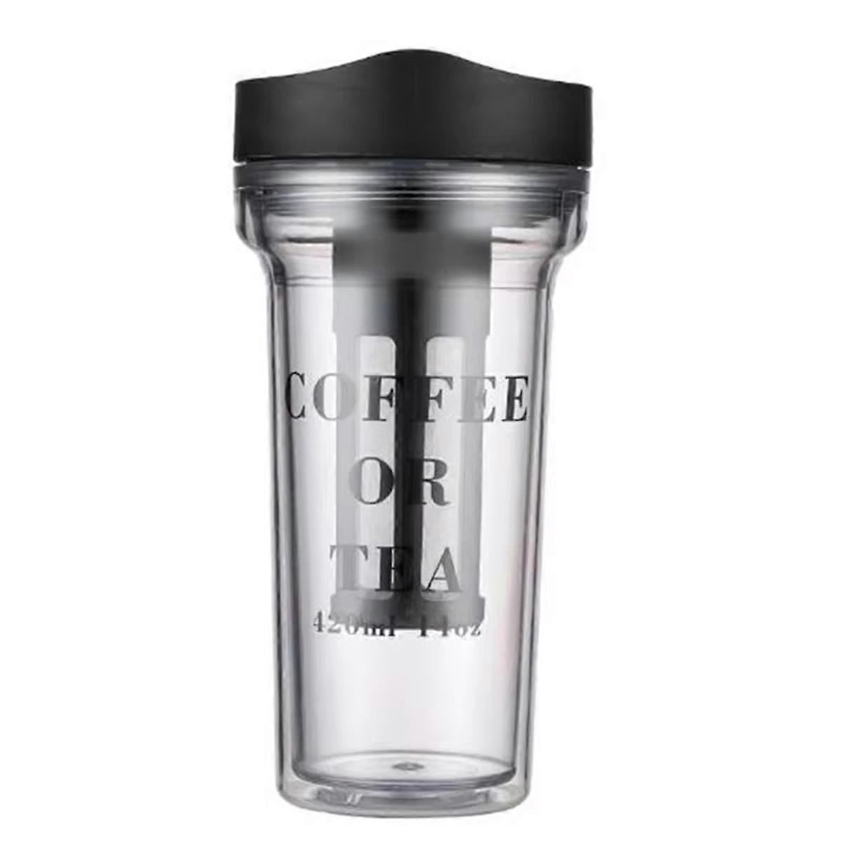 420ml Portable Coffee Cup with Integrated Coffee Filter - Ideal for Travel, Includes Tea Infuser, Cold Brew Coffee Maker