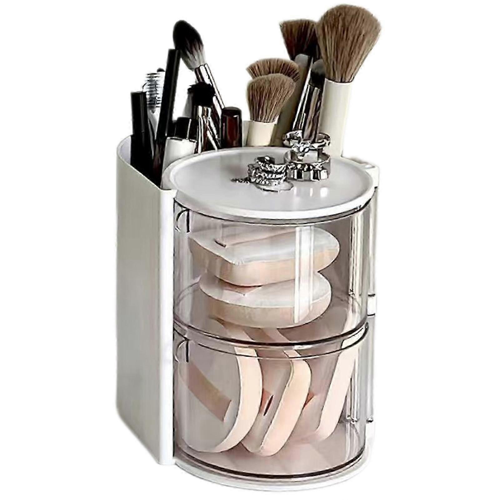 acrylic makeup display case rotating desktop organiser
