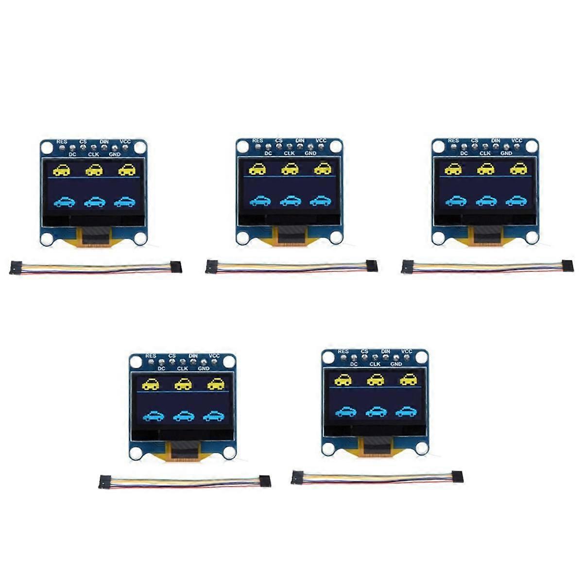 0.96Inch OLED Display Module SPI/I2C Communication Yellow Blue Display 128x64 Resolution for , 5Pcs
