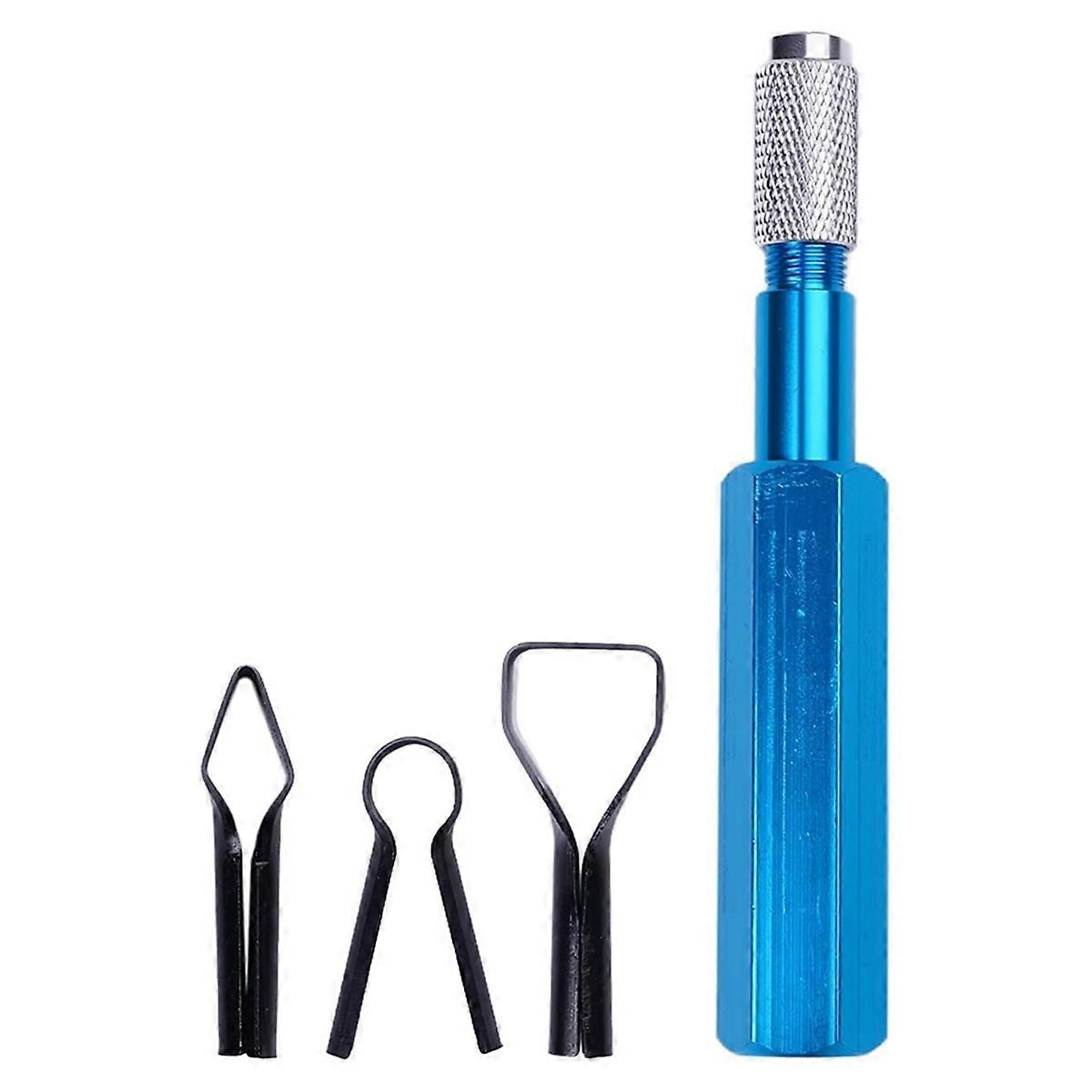 Corner Smoothing Cutter Handle Set with 3 Blades for PVC Floor Welding Aluminum Alloy Electrode Leveler Tool Blue