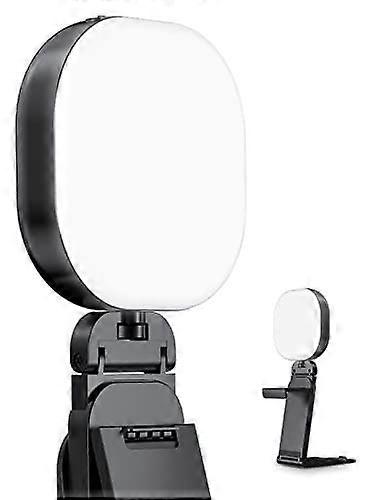 Luminous LED Streamer Light, Rechargeable and Portable, Video Conferencing Light, Adjustable Angle, Brightness and Color Temperature, 3000k-7200k [Bla