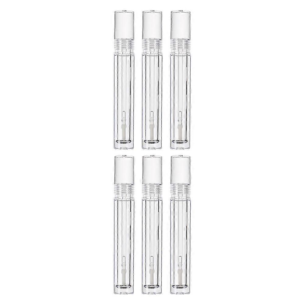 6Pcs Clear Lip Gloss Tube Empty Reusable Lipstick Tube with Rubber Stoppers