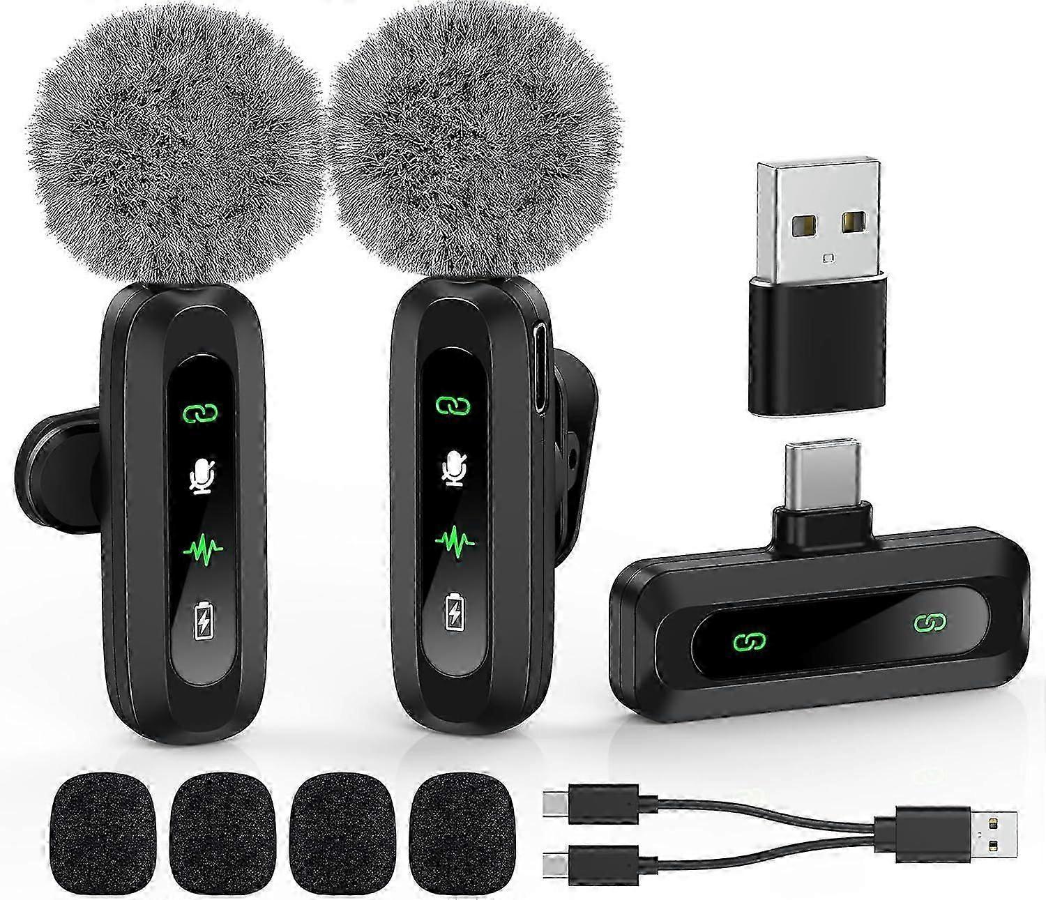 2025 Latest Model Wireless Mini Microphone for Type-C Android Phone/Tablet/PC