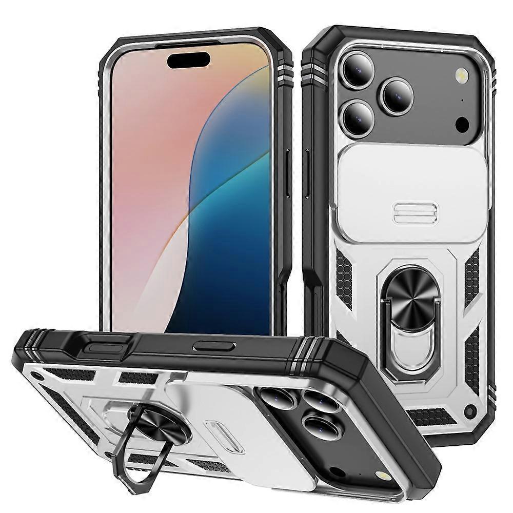 Compatible For iPhone 17 Pro Max Case TPU + PC Slide Camshield Kickstand Phone Cover