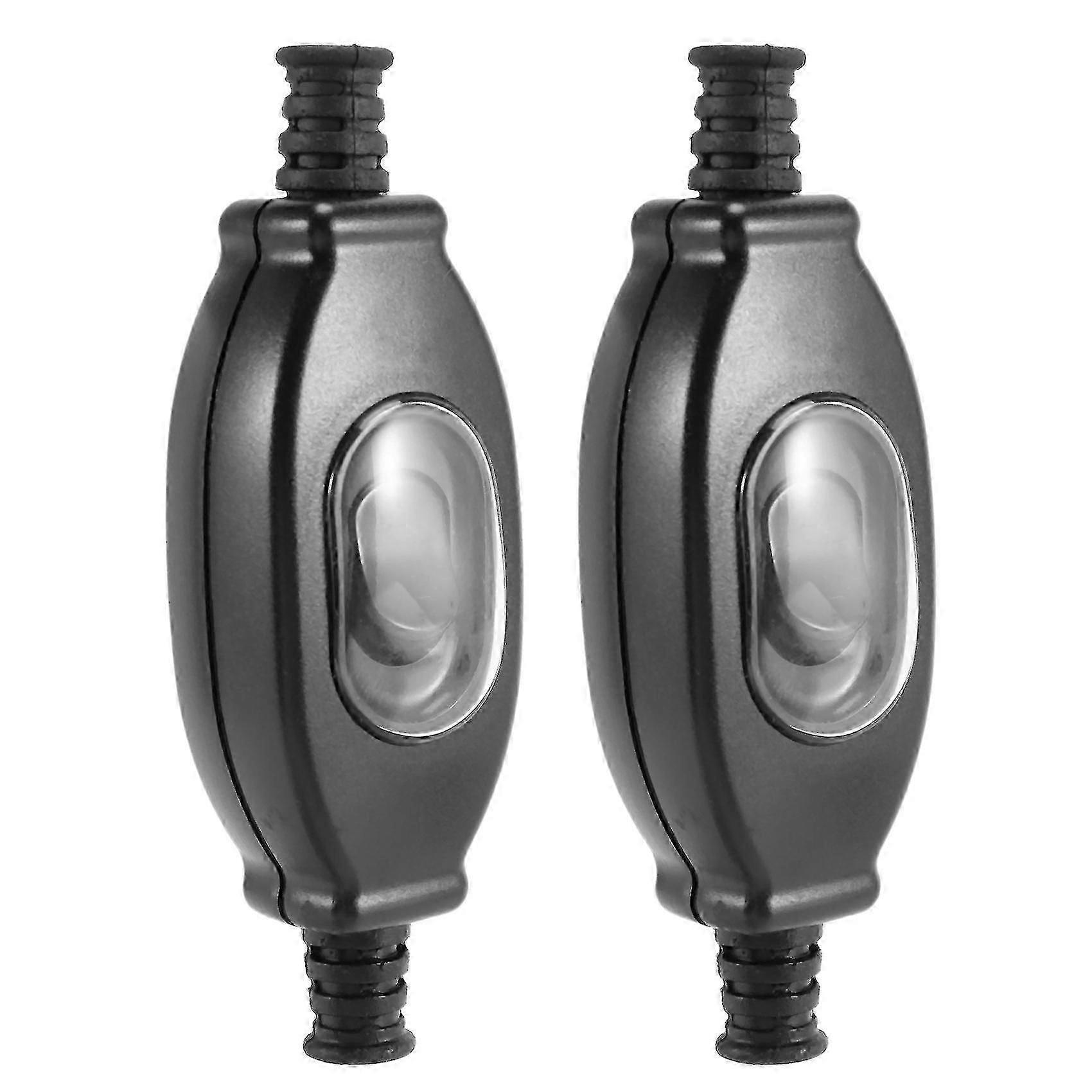 2x 3a 250v 6mm Waterproof In Line Switch Cord Switch Ip65 Round Wire Silver Contact Double Cut Swit (tangling)