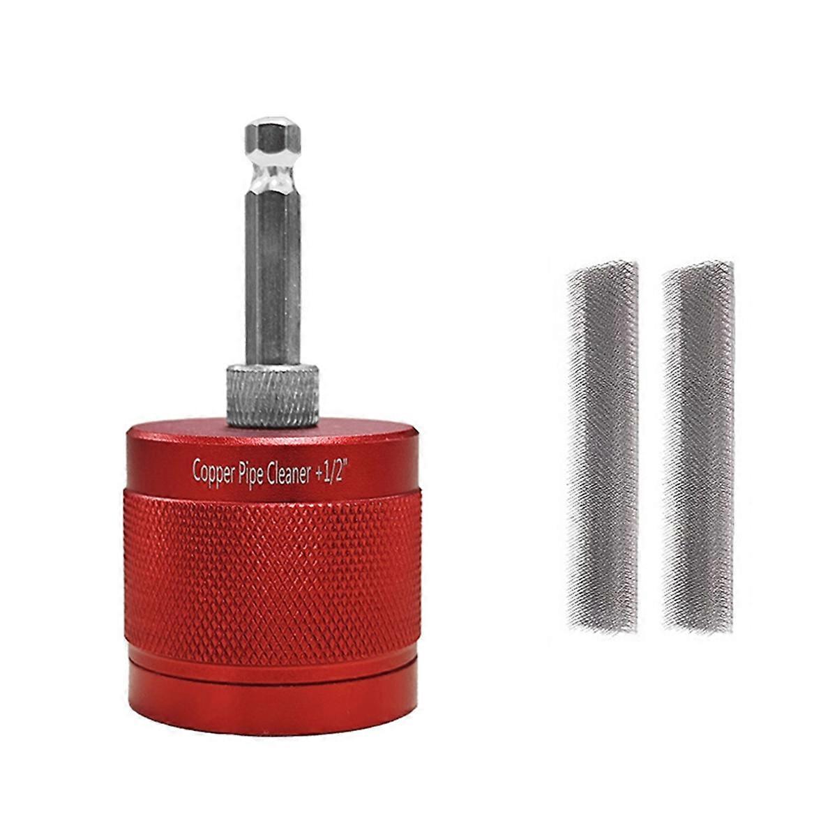 Copper Pipe Cleaner Set for Drill&2 Brush Blades,Plumbing Tools A