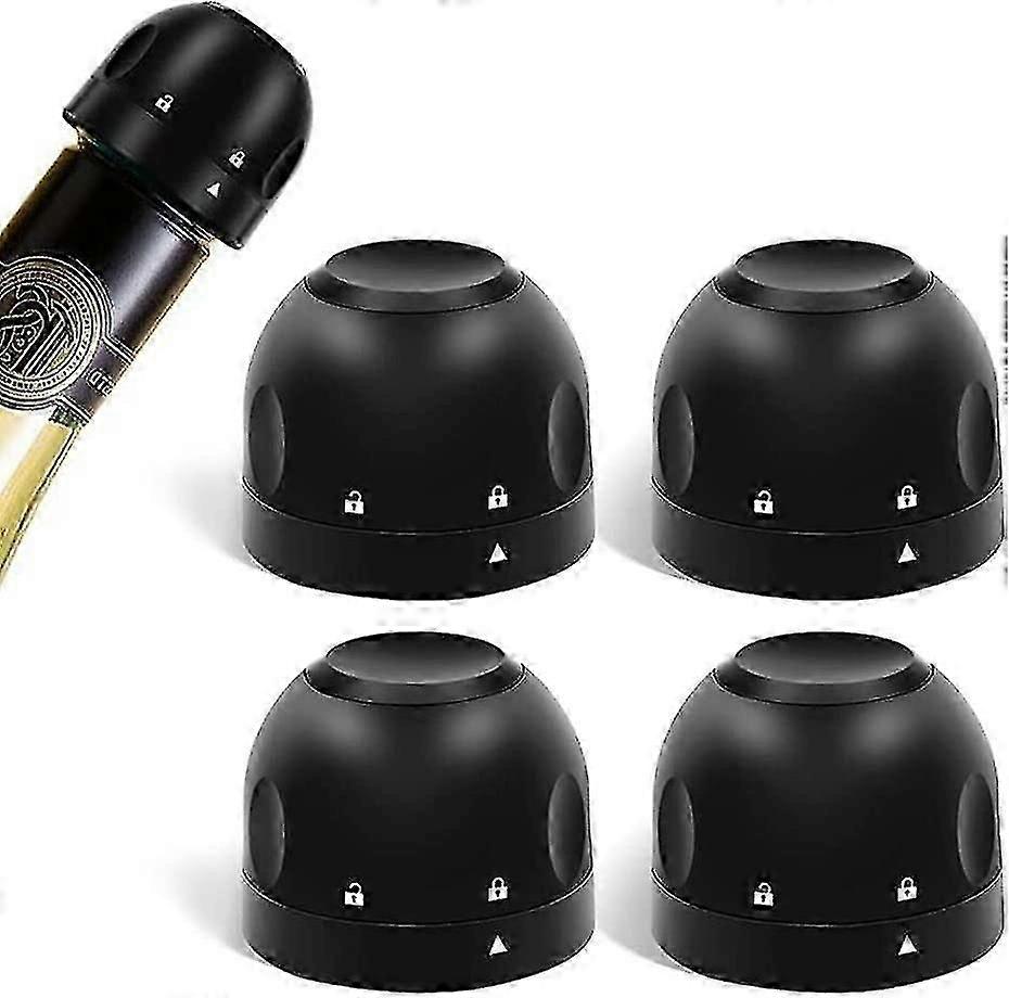 4-pack champagneproppar, silikon, vinproppar, flaska