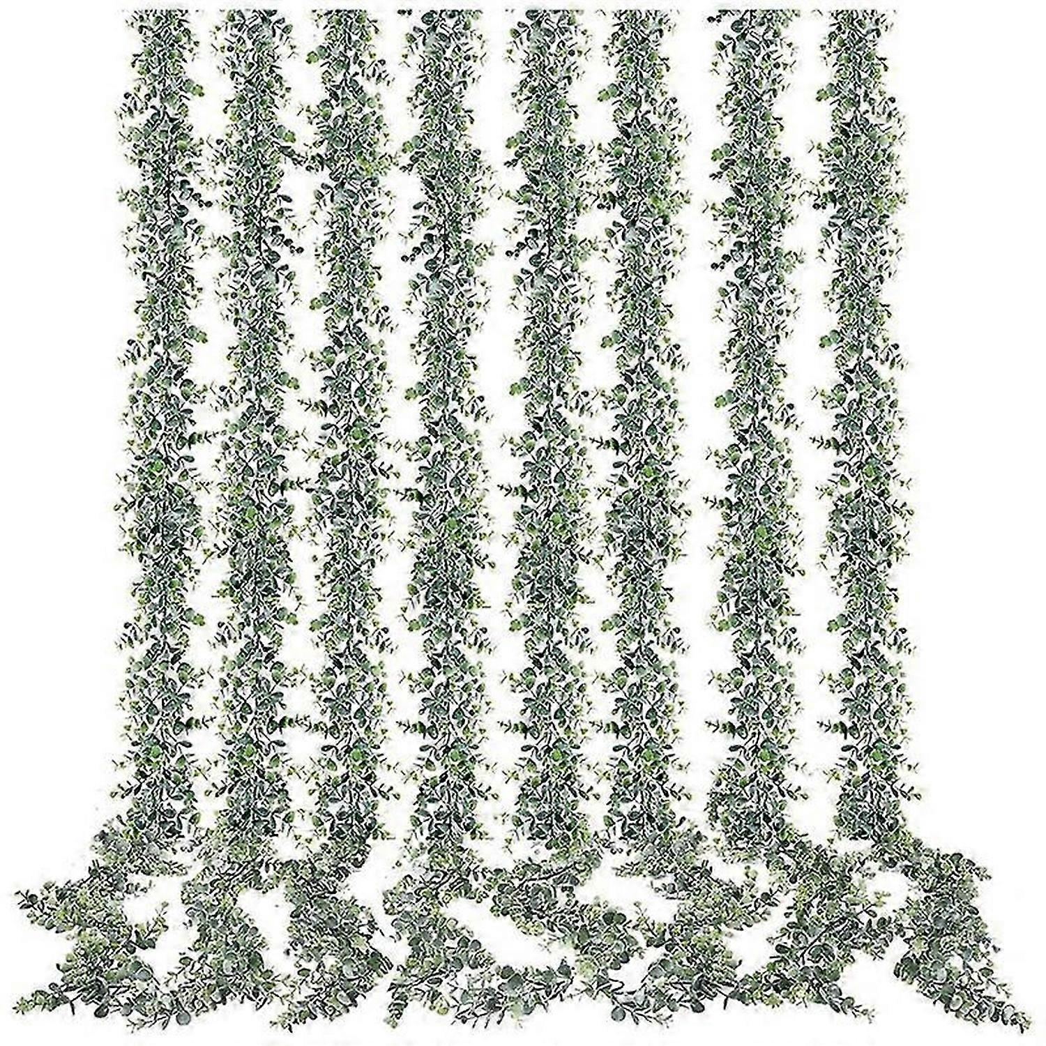 Artificial Eucalyptus Garland 8Pack Eucalyptus,6Feet/Strand For Décor