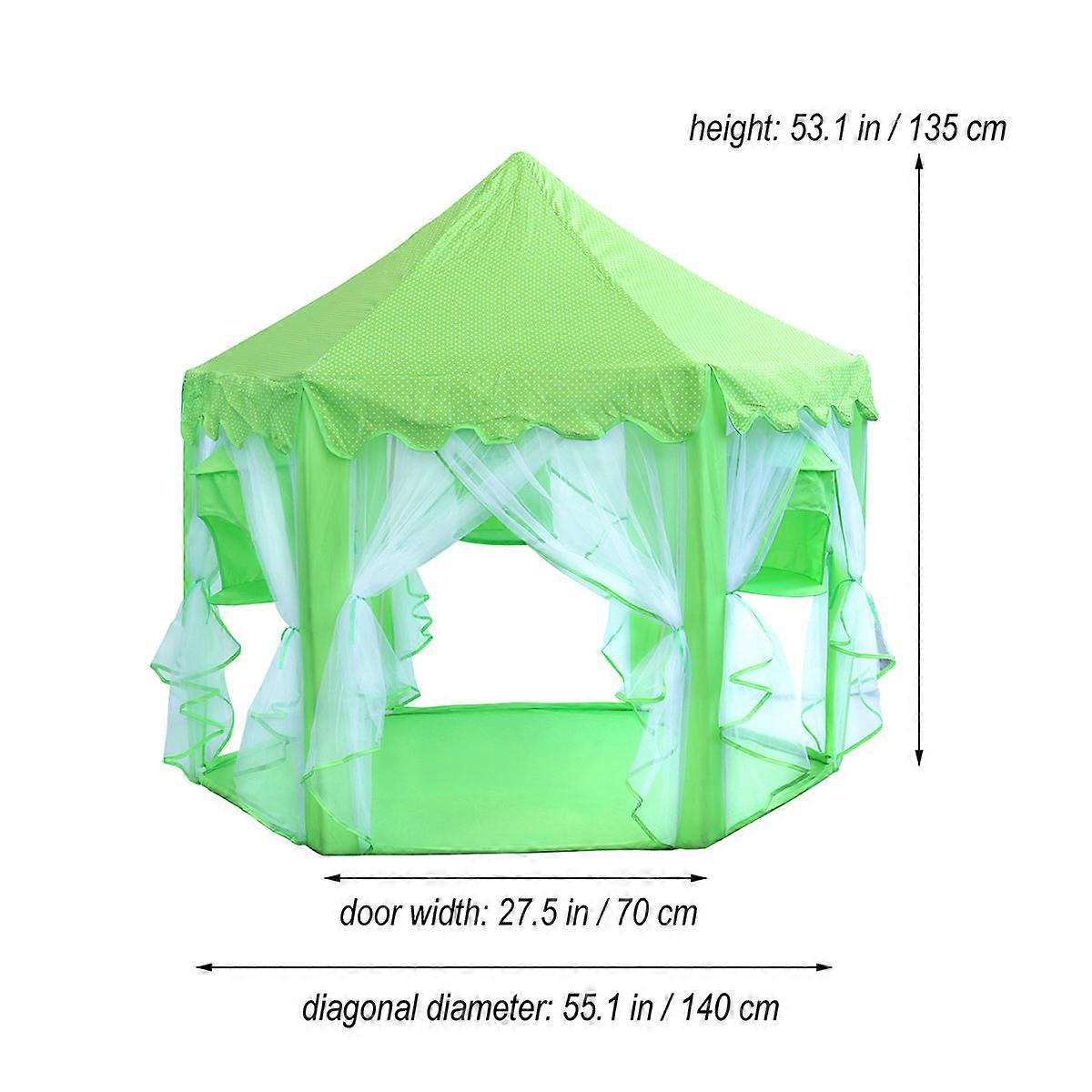 Castle Play Tent Kids Tent for Indoor Fun with 3 Hanging Bags Green