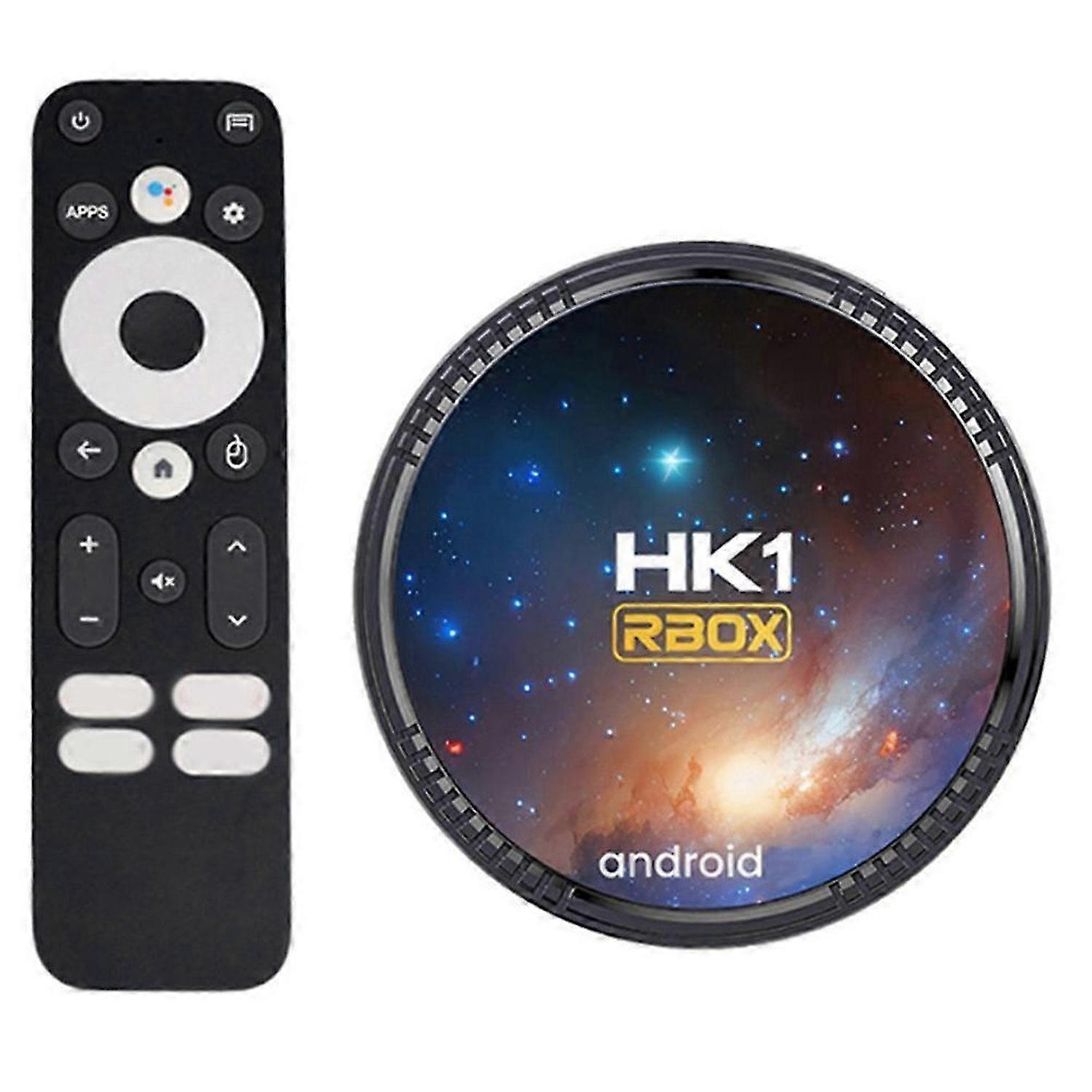 HK1 RBOX W2T Set-Top Box Android S905W2 Quad Core ARM Cortex A35 Dual WiFi+Bluetooth AV1 Internet TV Box Voice Remote UK Plug