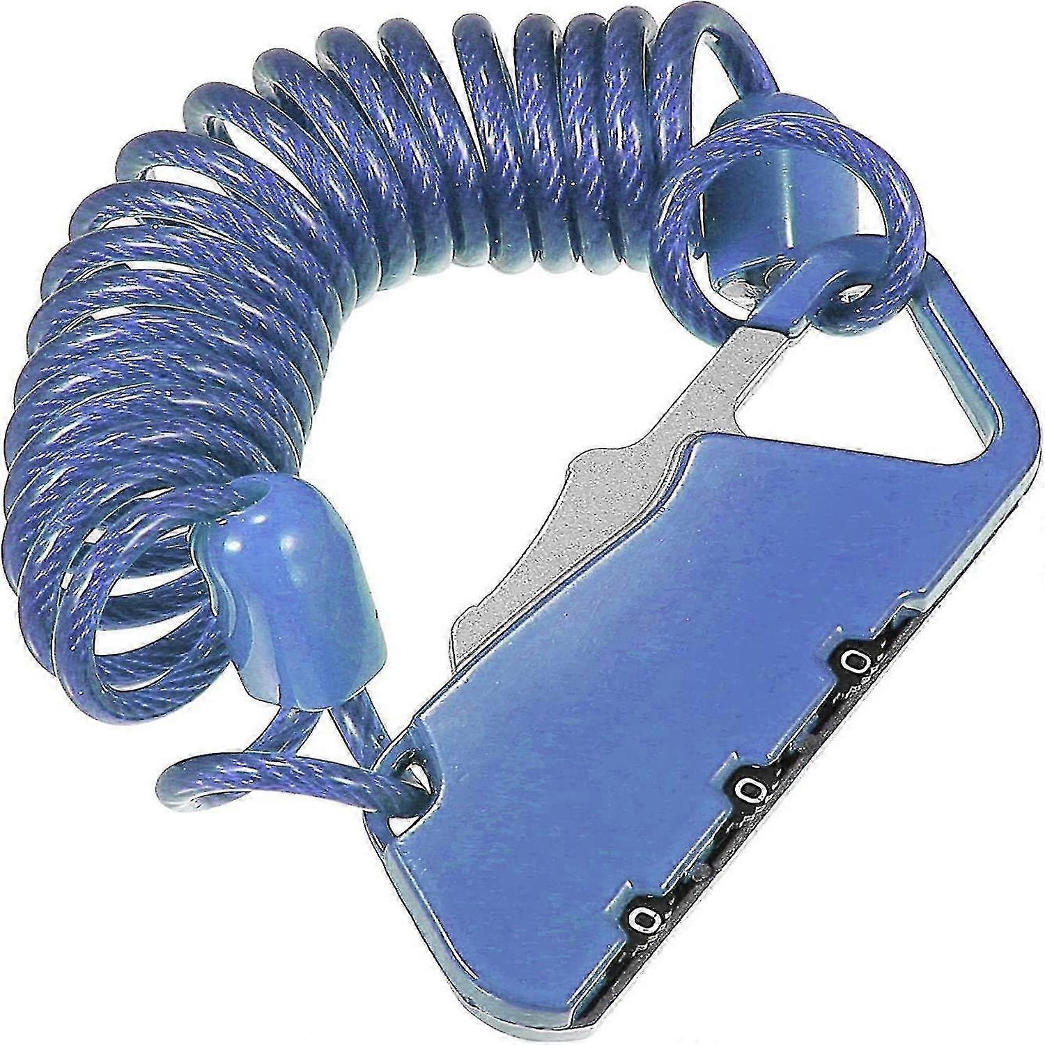 Bicycle Helmet Lock 3 Digit Resettable Cable Combination Lock blue 1pcs