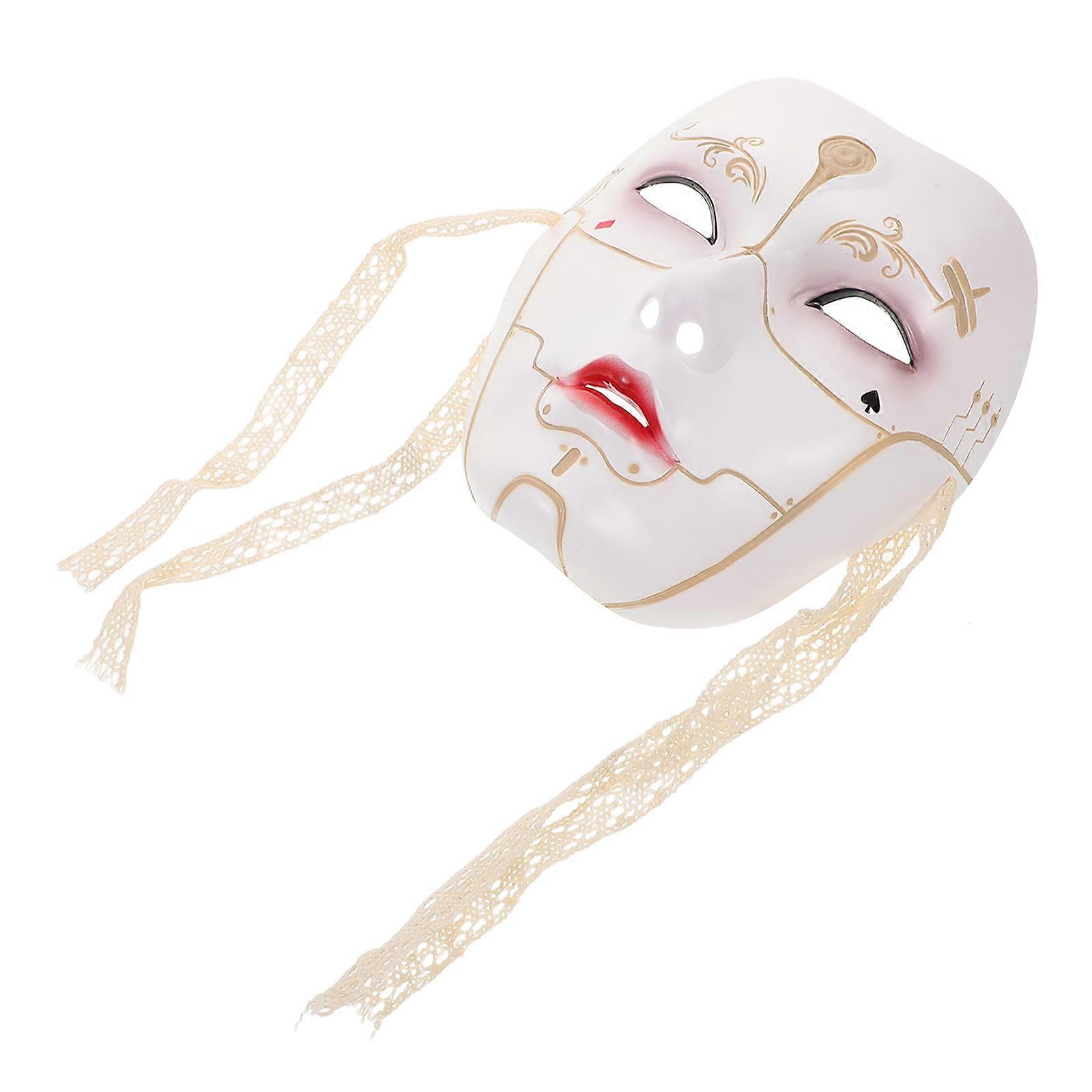 Steampunk Mechanical Mask White for Halloween Masquerade 5Pcs Set