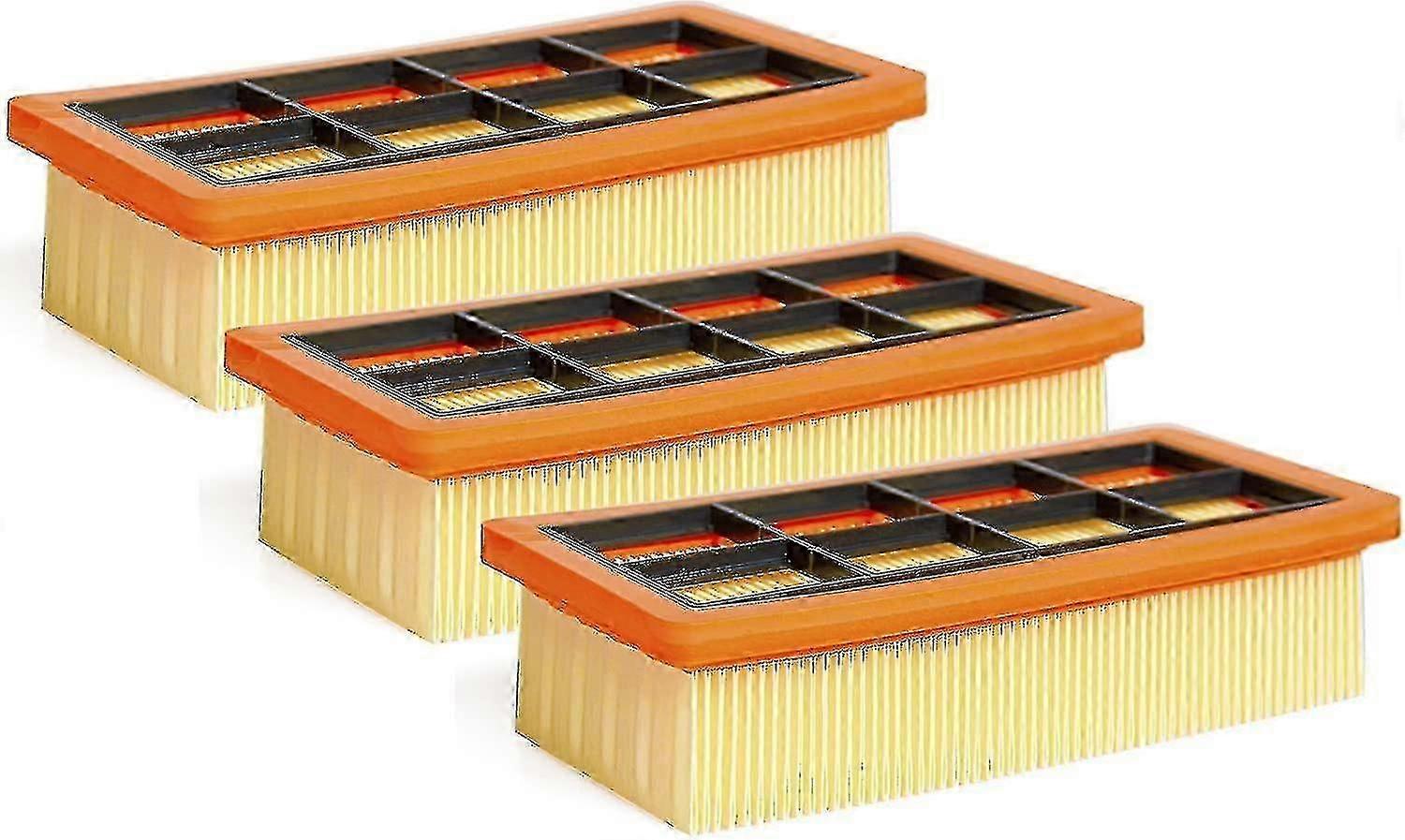 Krcher 掃除機 Ad 3200、Ad 3 プレミアムおよび Ad 4 プレミアム用 3 パック アクセサリー フラット プリーツ フィルター、6.415-953.0-2025