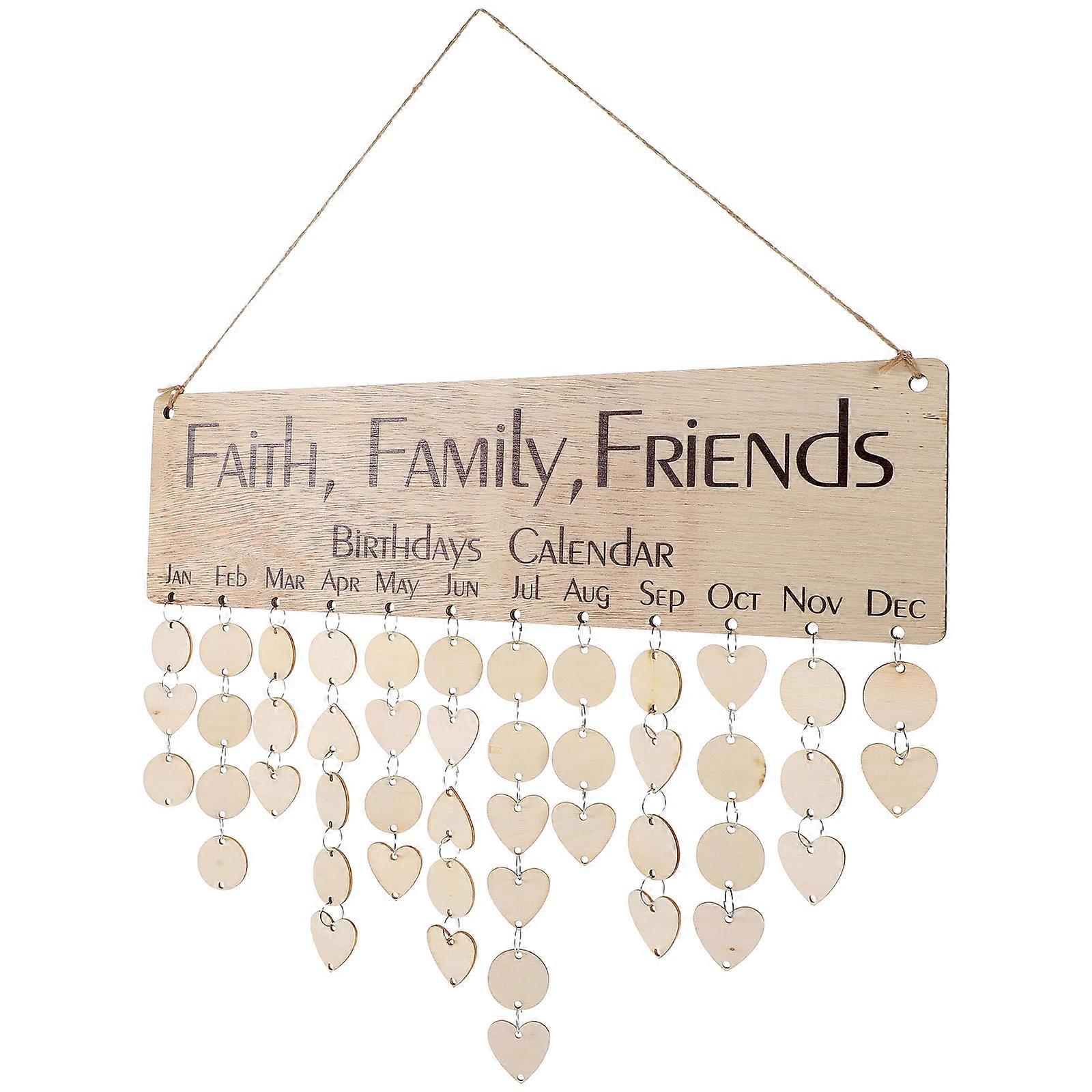 Wood Family Birthday Board Fresh Calendar Adorn for 3Sets