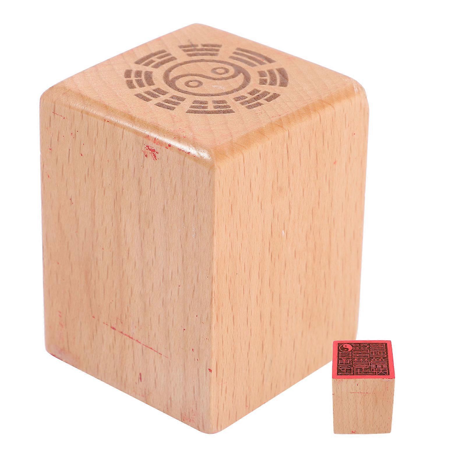 Wooden Buddha Seal Buddha Stamp for Decorative Use 3Pcs Home Supply
