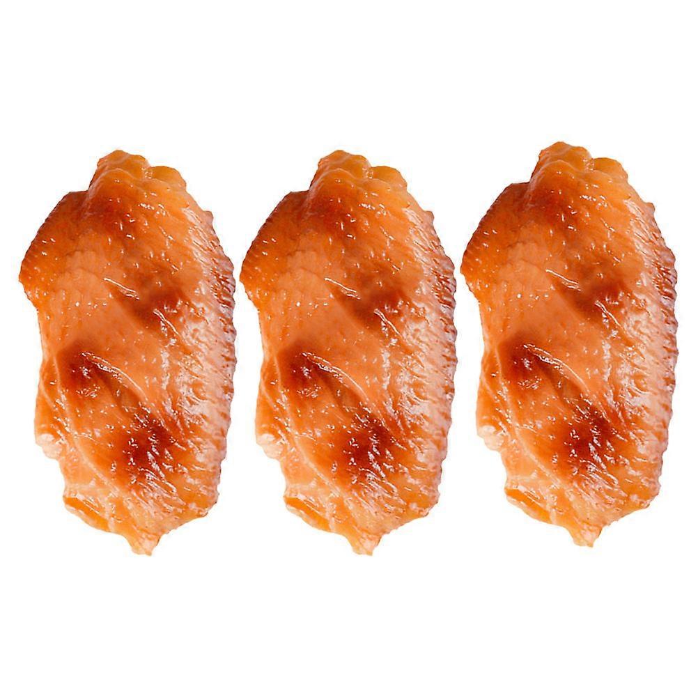Artificial Chicken Wing Model for Performance 3Pcs Fake Food Photography Prop